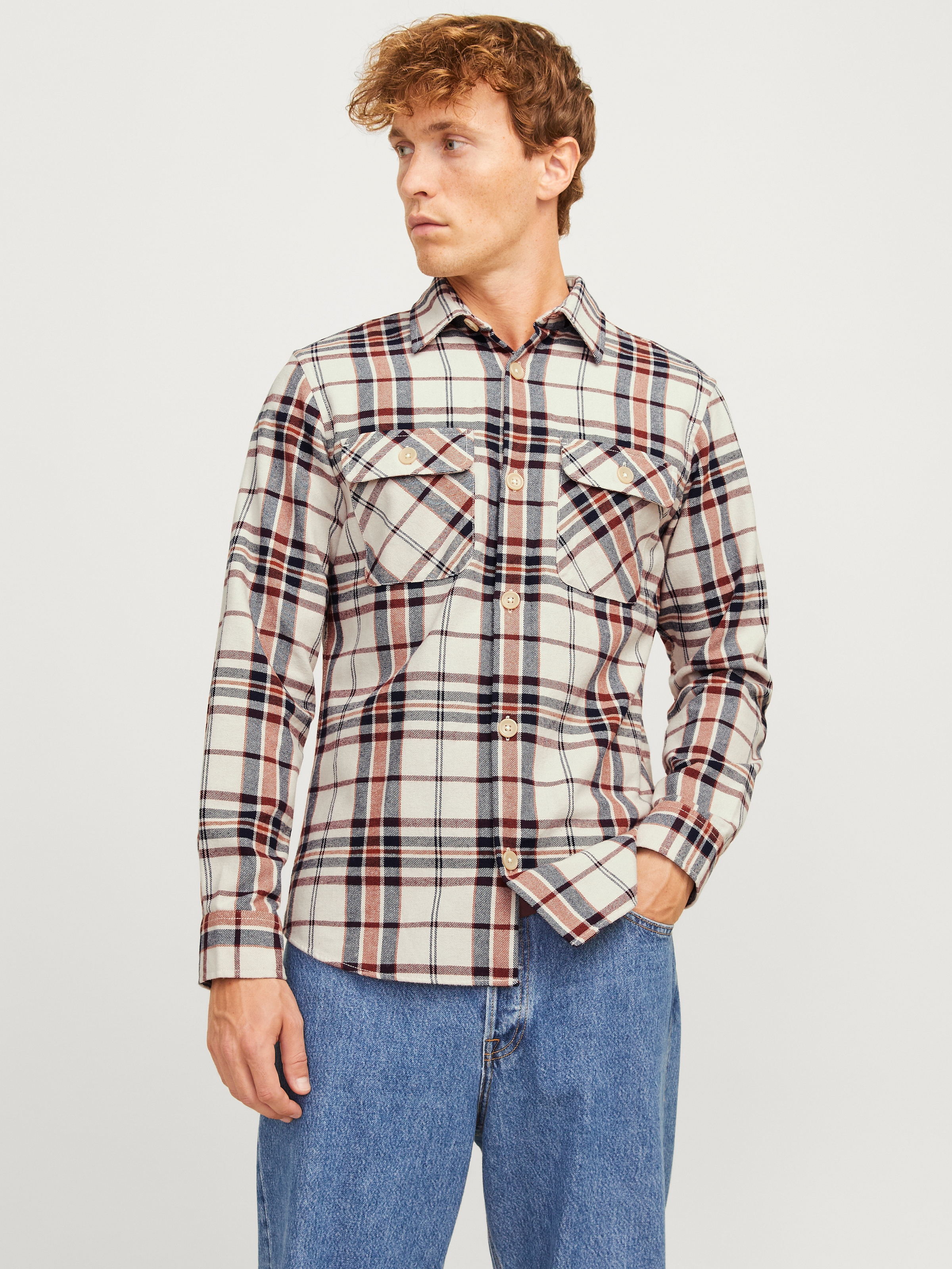 Langarmhemd »JJEDARREN OVERSHIRT LS NOOS«