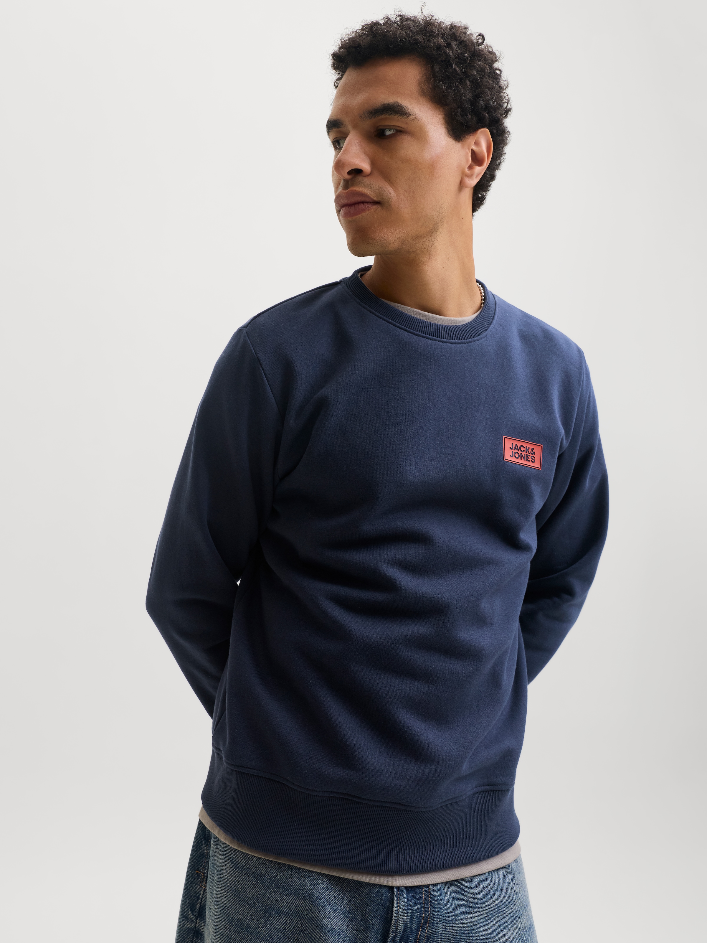 Image of Jack & Jones Sweatshirt "JJRUSH SWEAT CREW NECK", Baumwollmischung, regular fit