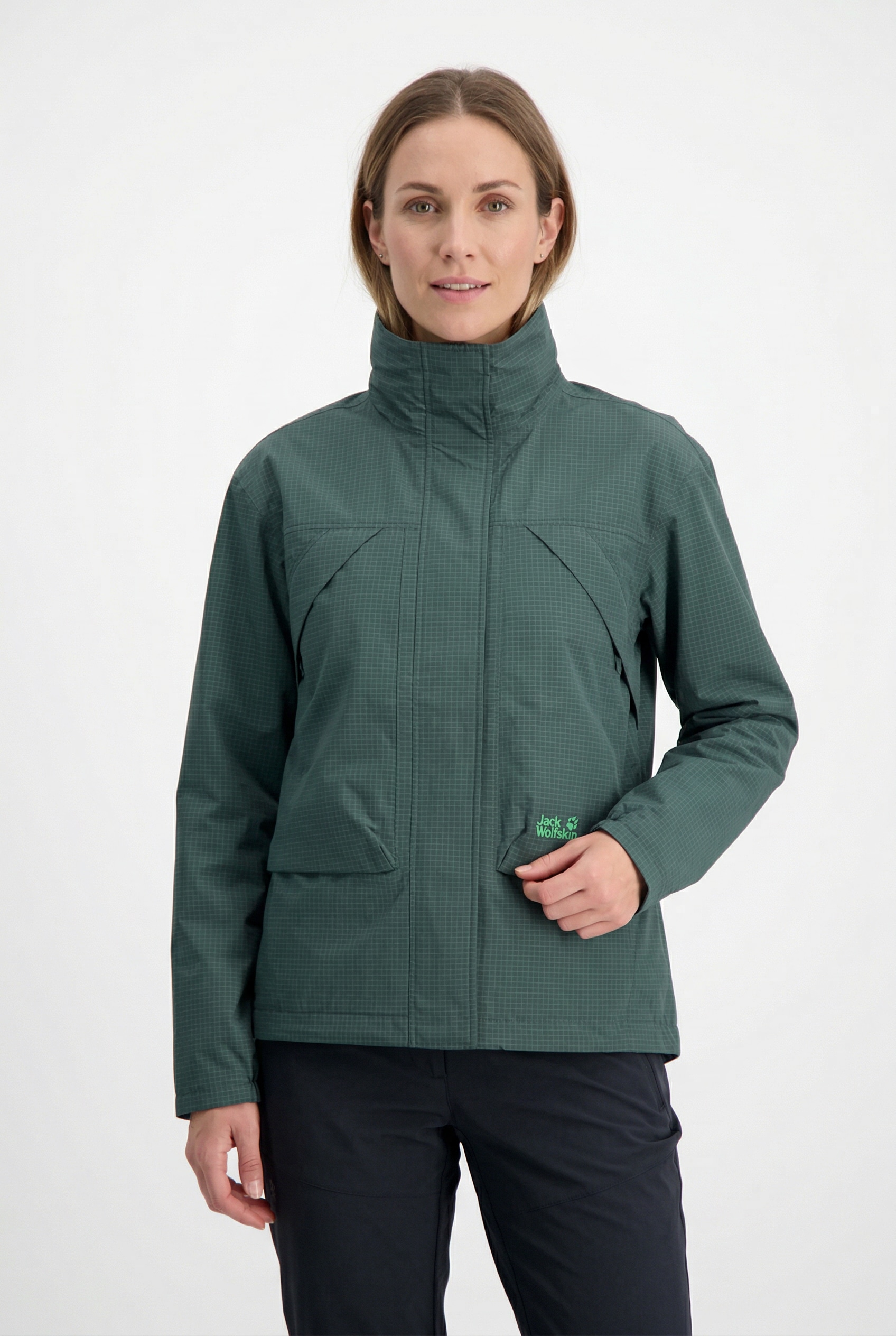 Jack Wolfskin Veste fonctionnelle »FIND THE WILD JKT W« avec col montant haut, coupe-vent, respirant, longueur couvrant les fesses