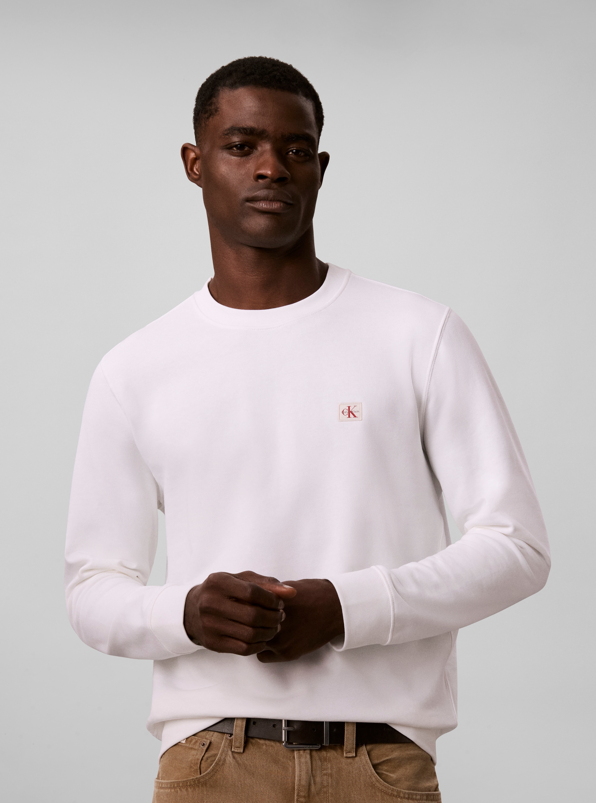 Image of Calvin Klein Sweatshirt "WOVEN LABEL SWEATSHIRT", Regular fit mit Rundhalsausschnitt