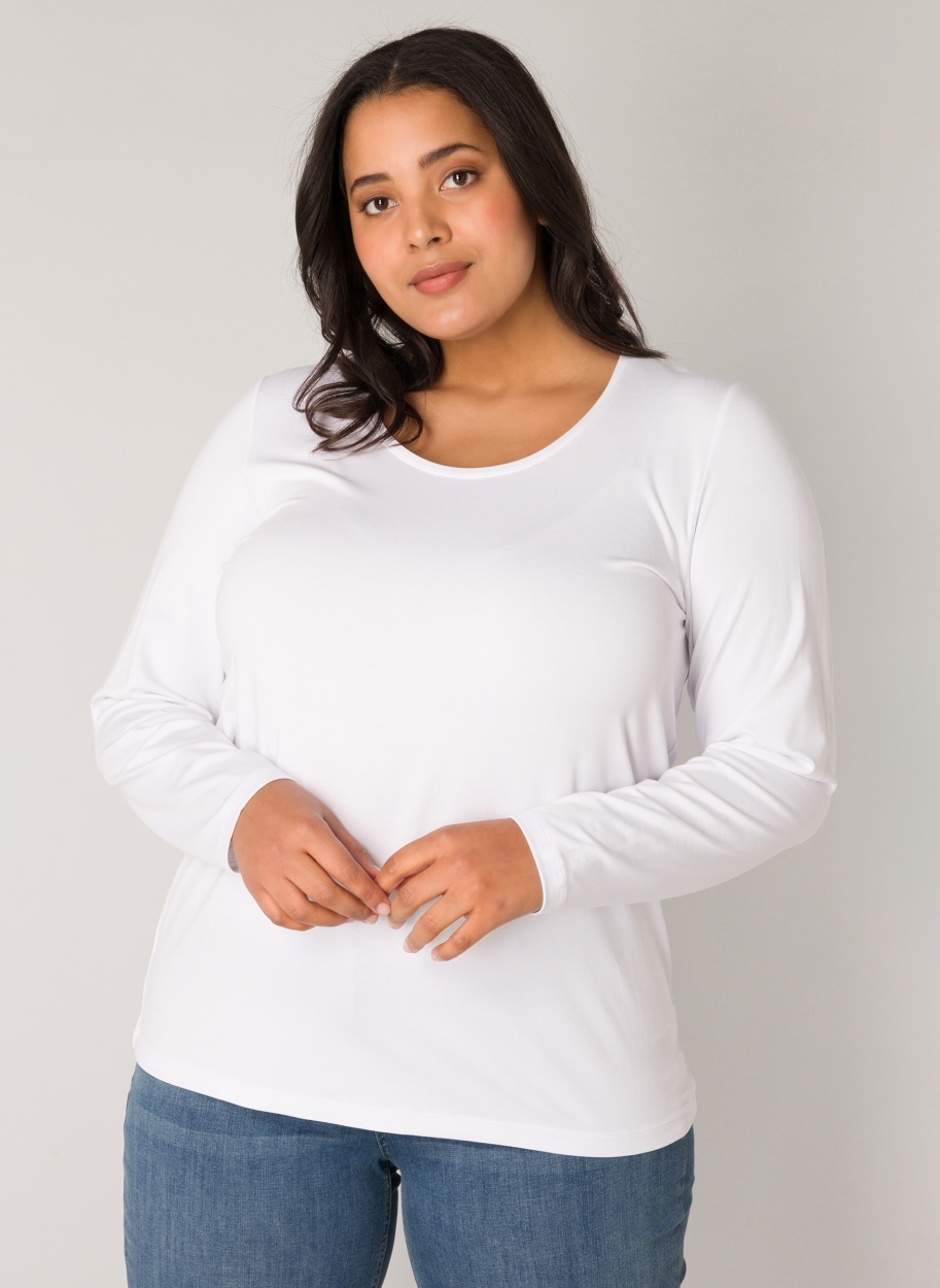 Base Level Curvy T-shirt à manches longues mit Rundhalsausschnitt