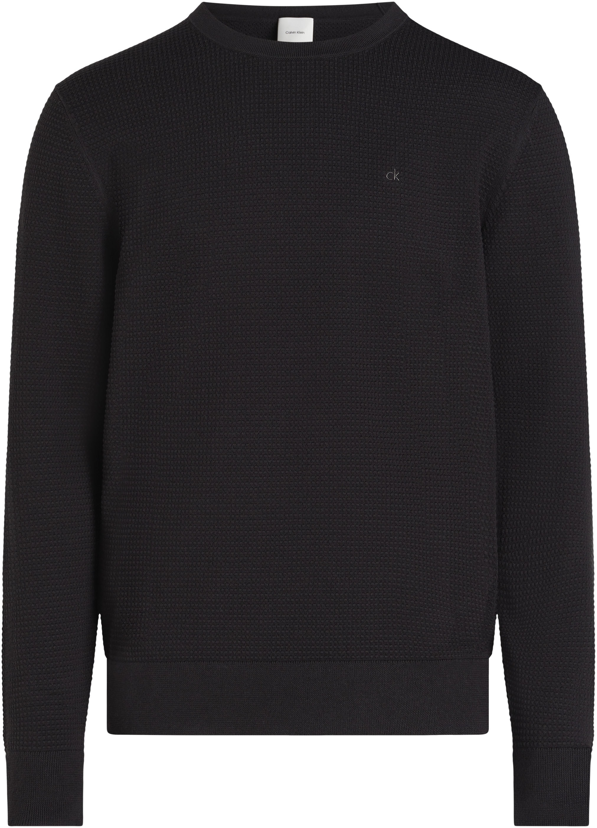 Calvin Klein Big&Tall Strickpullover »BT_WAFFLE TEXTURE CN SWEATER«, in Grossen Grössen mit Logoprint