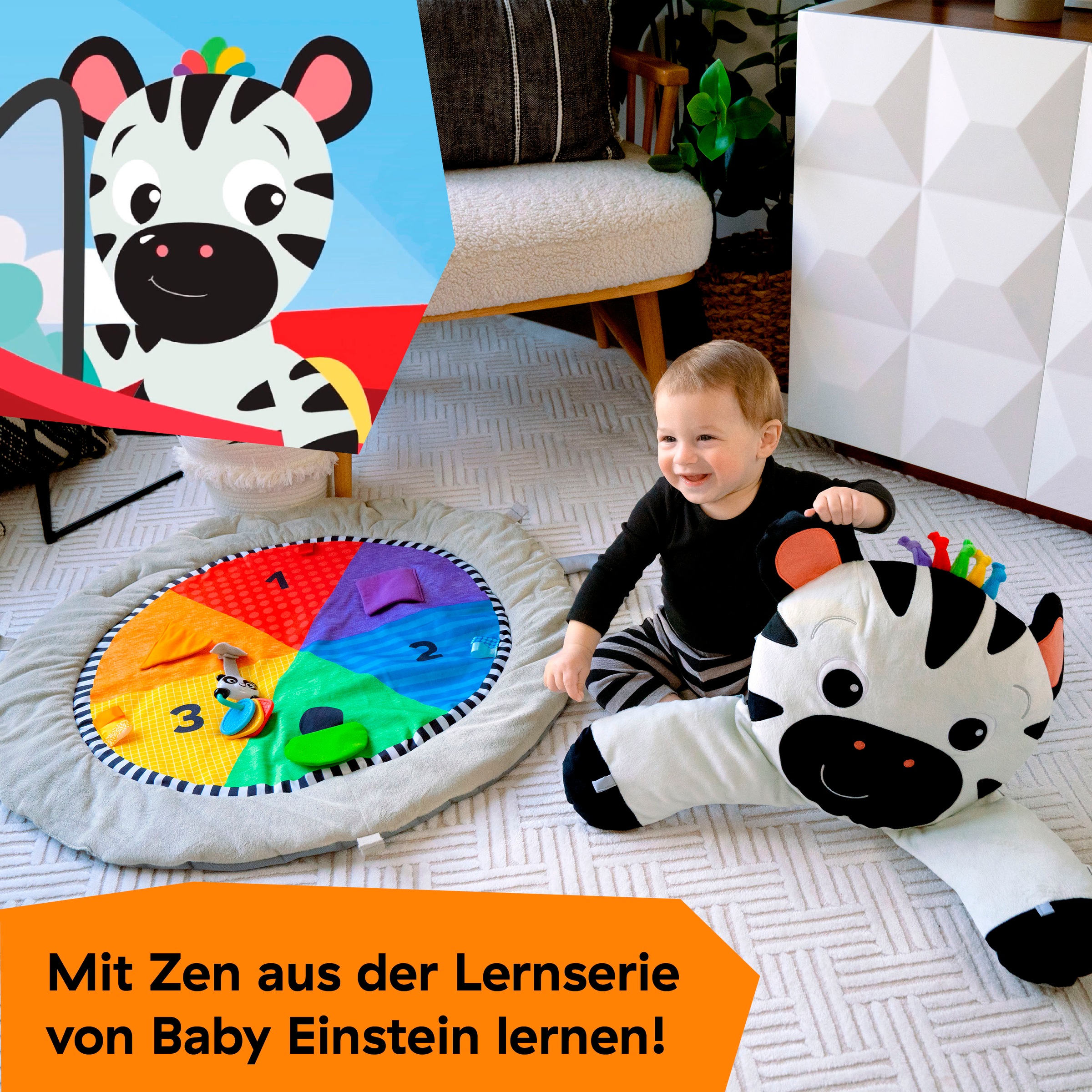 Baby Einstein Tapis D'Éveil Ocean Explorers, Avec Arche De Jeu En Bois Et Jouets Multisensoriels