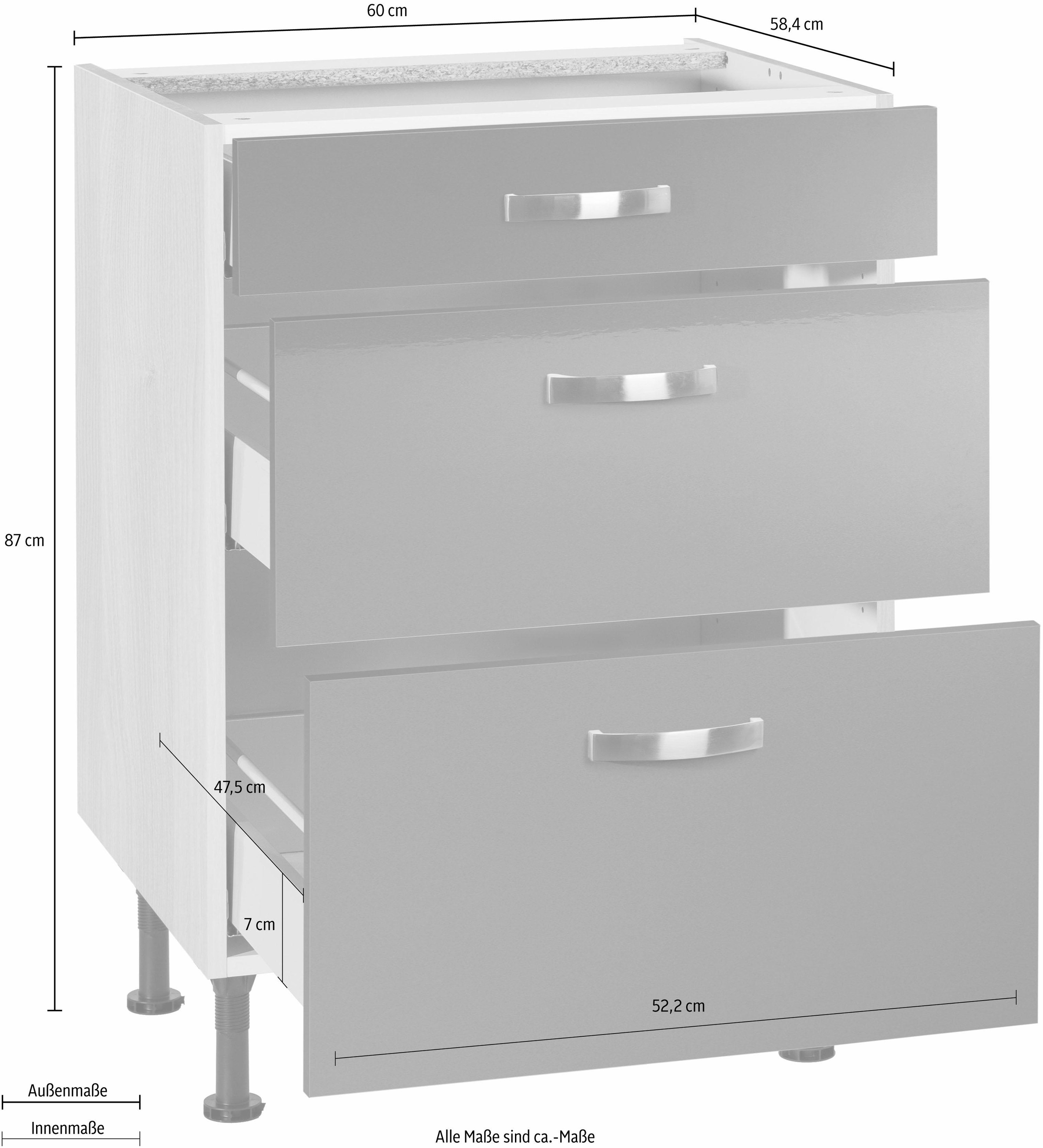 OPTIFIT Unterschrank »Cara«, Breite 60 cm, mit Vollauszügen und Soft-Close-Funktion