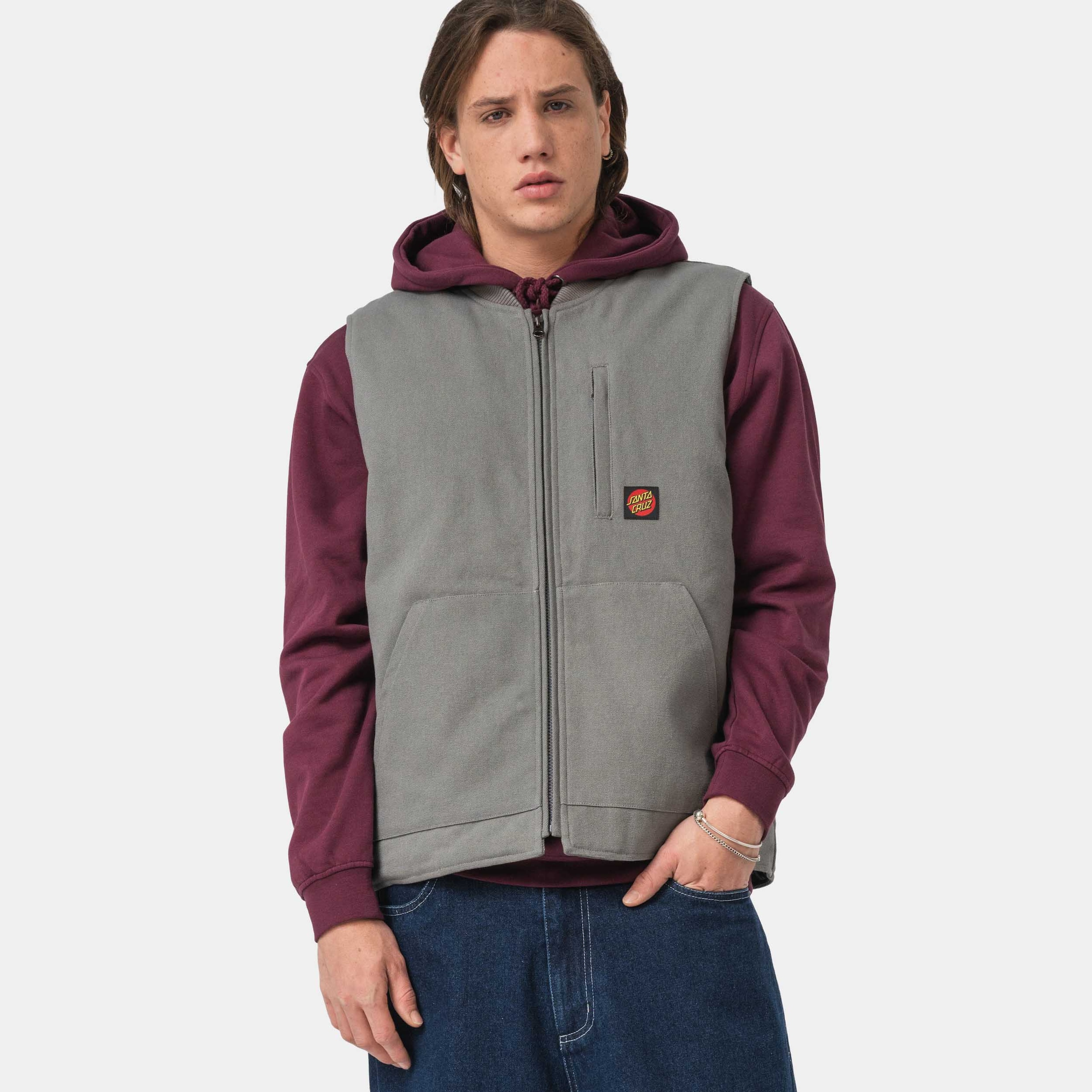 Image of Santa Cruz Kurzweste "CLASSIC LABEL VEST" aus Baumwolle, sportlicher Stil, leichtes Design