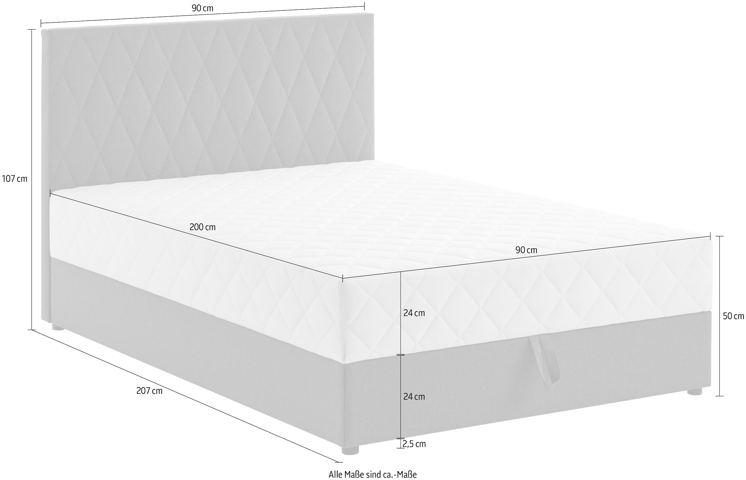 ATLANTIC home collection Lit de boxe »"Benita", OTTOs Choice! Topseller inkl. Bettkasten« erhältlich in verschiedenen Grössen, inkl. Taschen-Federkernmatratze