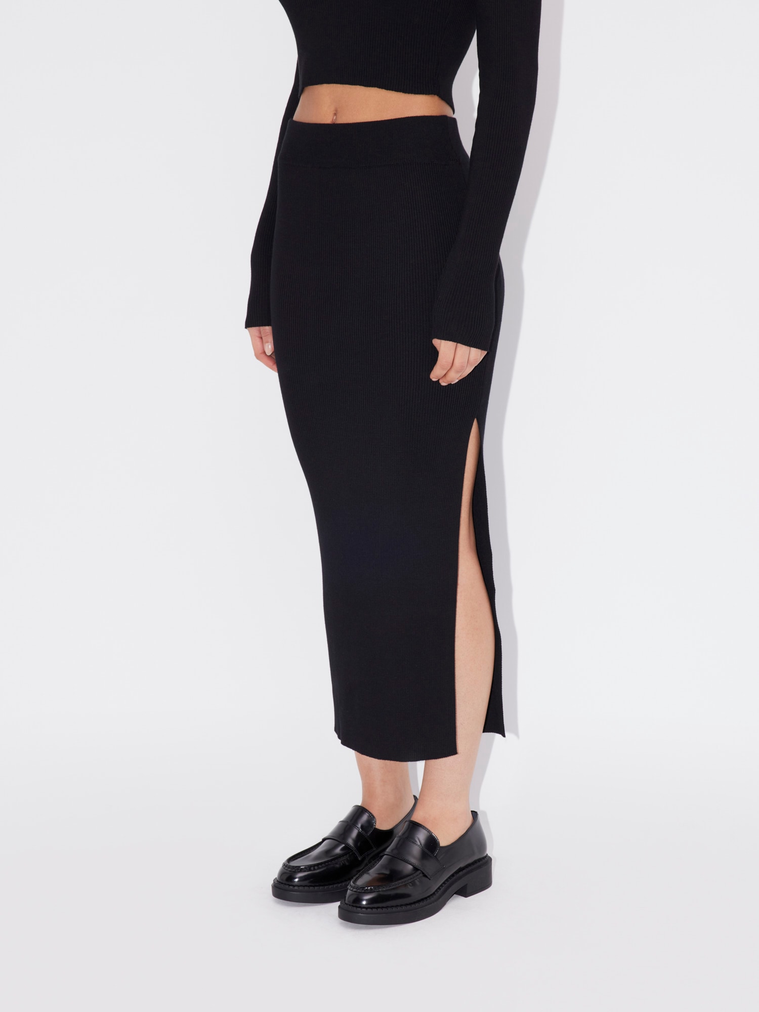 LeGer Strickrock »Phoebe, LeGer by Lena Gercke« mit seitlichen, hohen Schlitz und elastischem Bund