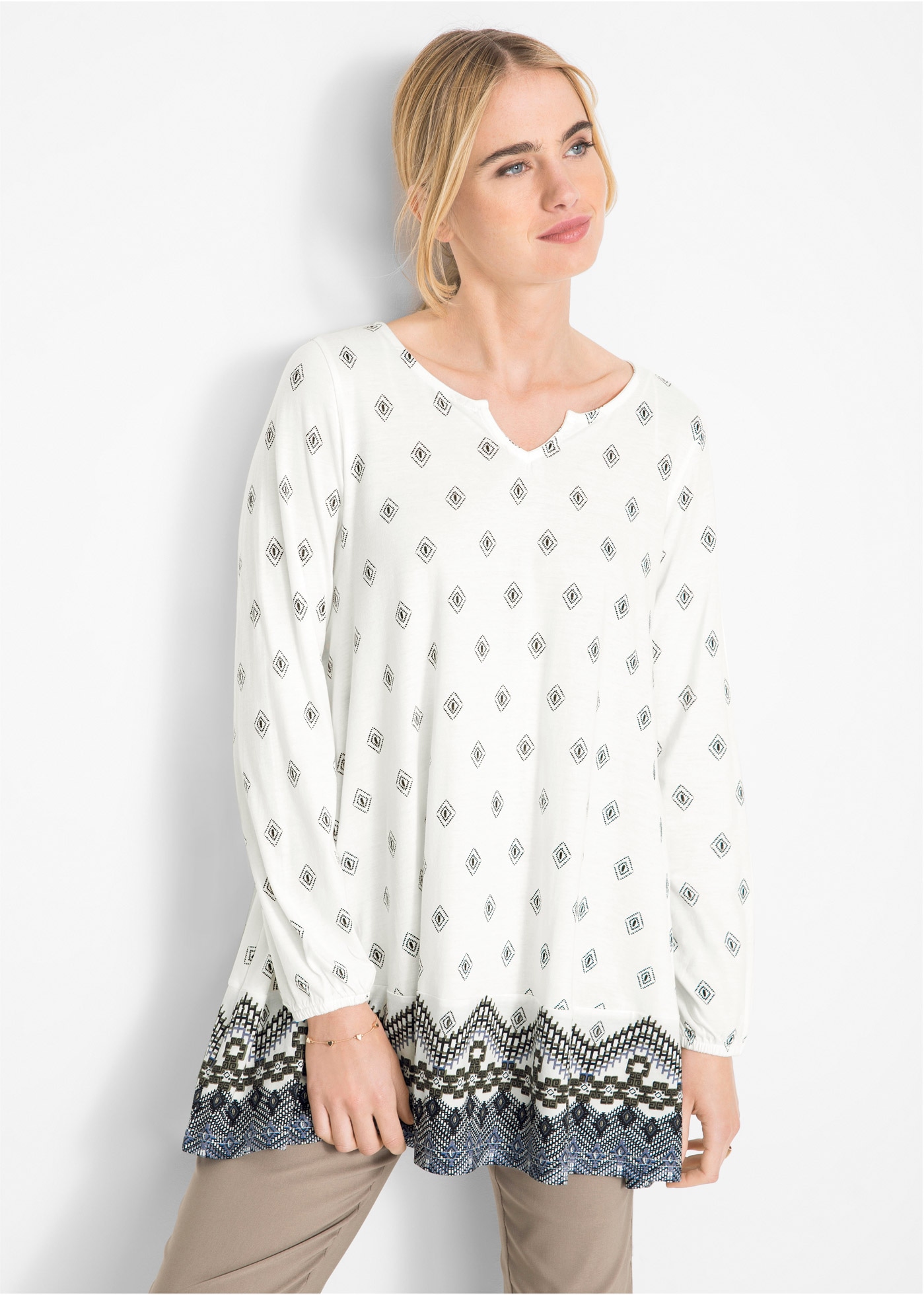 Image of bonprix Tunikashirt "Shirt-Tunika aus Baumwoll-Viskose-Mix" A-Linie Passform, extra weite Schnittführung, Casual Stil