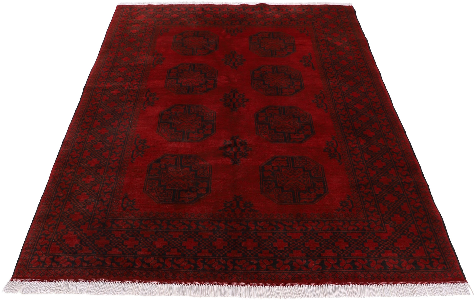 Woven Arts Orientteppich »Afghan Akhche«, rechteckig, 10 mm Höhe, handgeknüpft, reine Wolle für ein warmes Raumklima