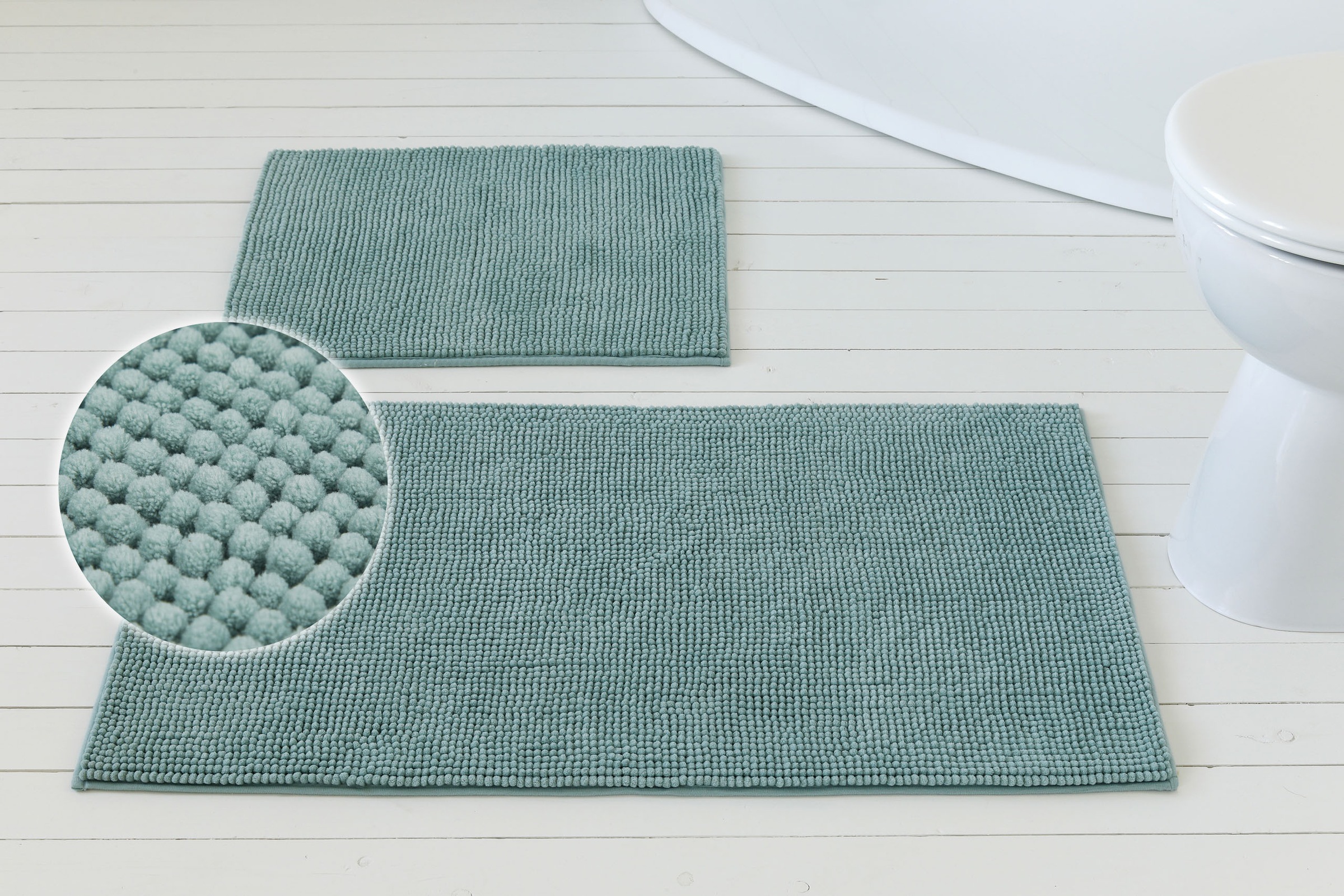 Image of GOODproduct Badematte "Kaelan, weicher Chenille" Höhe 14 mm rutschhemmend beschichtet fussbodenheizungsgeeignet Badvorleger, Badteppich weiches Chenille, pastellfarben, Badezimmer