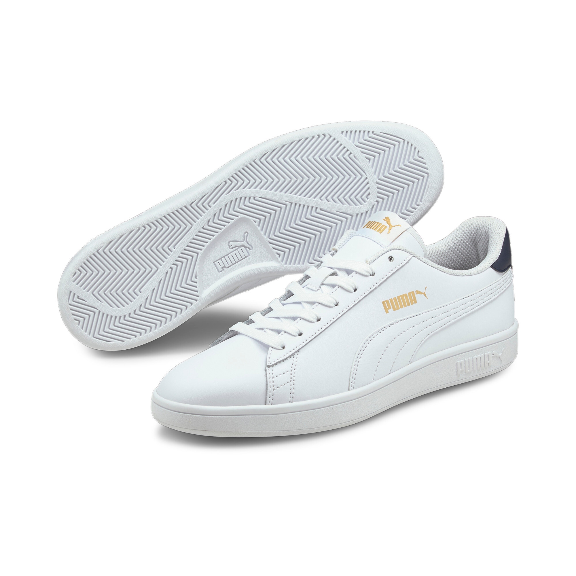 Image of PUMA Sneaker "SMASH V2 L" atmungsaktives Obermaterial aus Leder und Synthetik, Schnürung