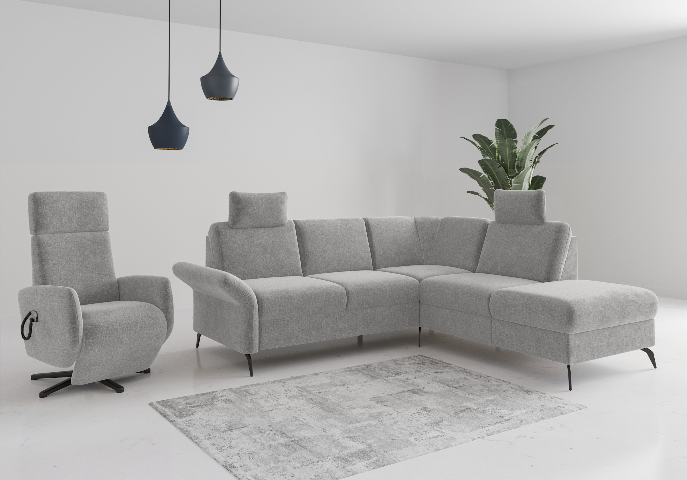 Home affaire Ecksofa »Rochelle«, wahlweise mit Bettfunktion, Bettkasten und Armteilverstellung