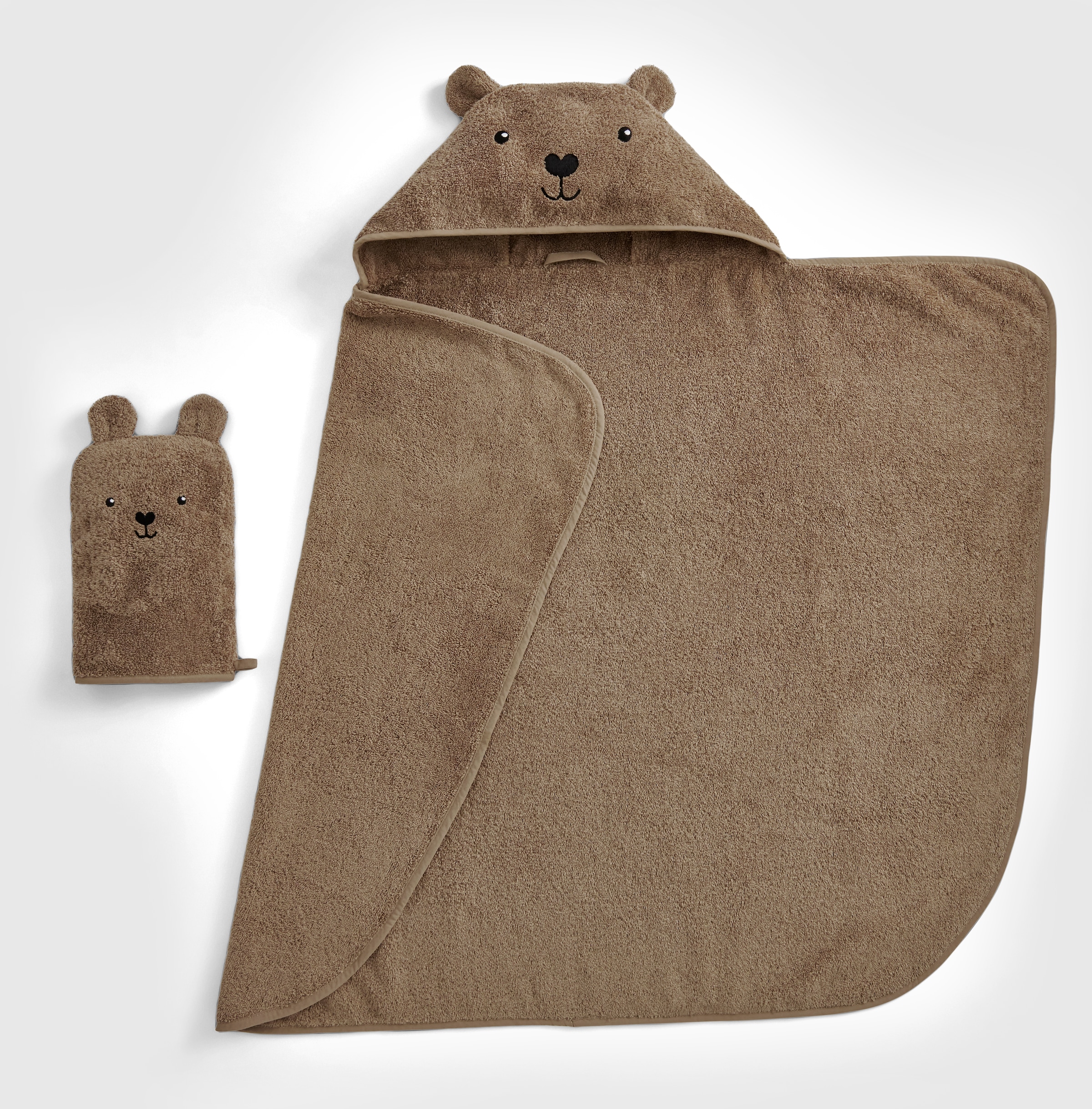 Christy Handtuch Set »Christy Baby Bär« Set 2 Stk. Walkfrottier 1 Kapuzen-Badetuch (95x90 cm) und 1 Waschhandschuh (23x15 cm)