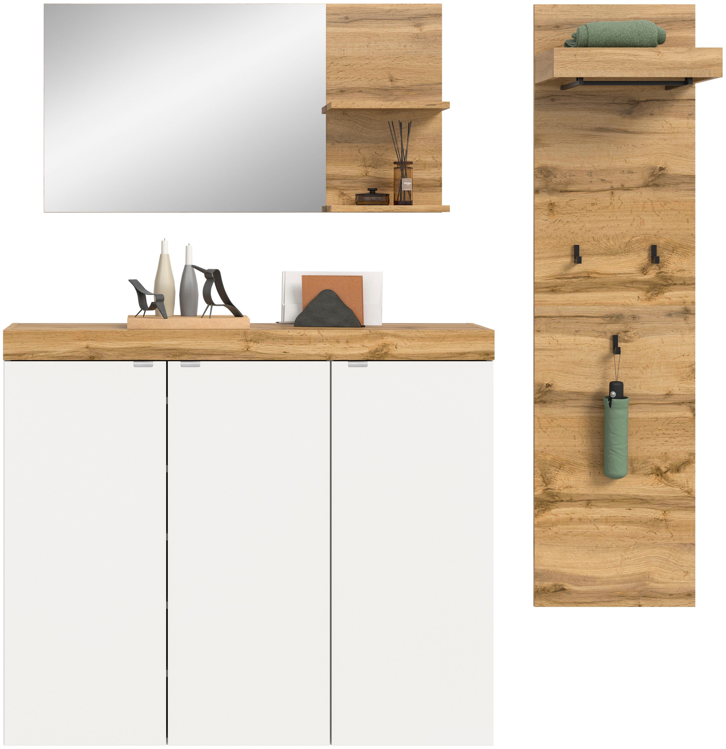 GOODproduct Garderoben-Set »MAMBO II, 3-teilig, hängend oder stehend montierbar« 3 Stk. tlg.