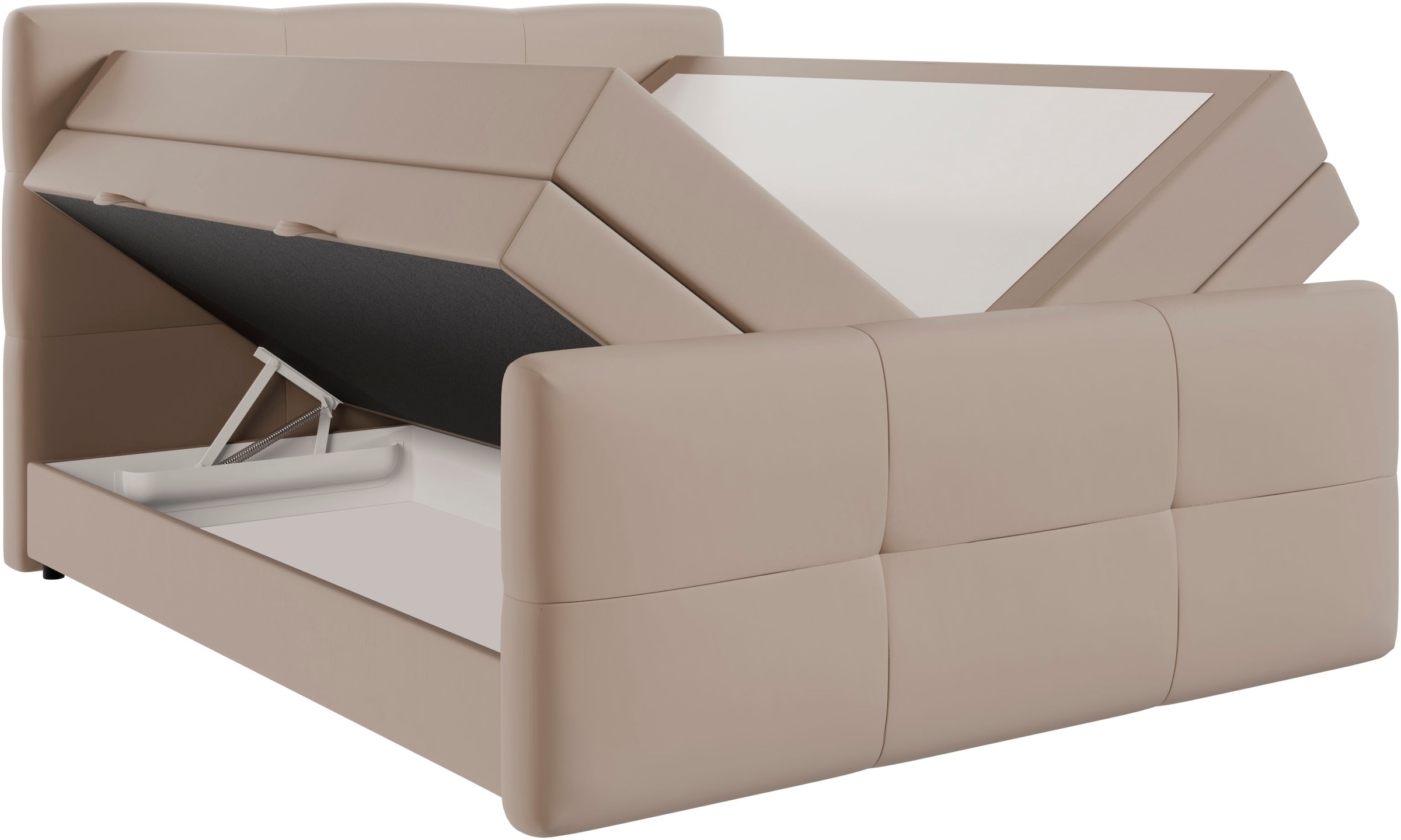 FORTE Boxspringbett »STAR erhältlich in den Breiten 140cm, 160cm & 180cm, inkl. Bettkasten« inkl. Fussteil, erhältlich in verschiedenen Farben
