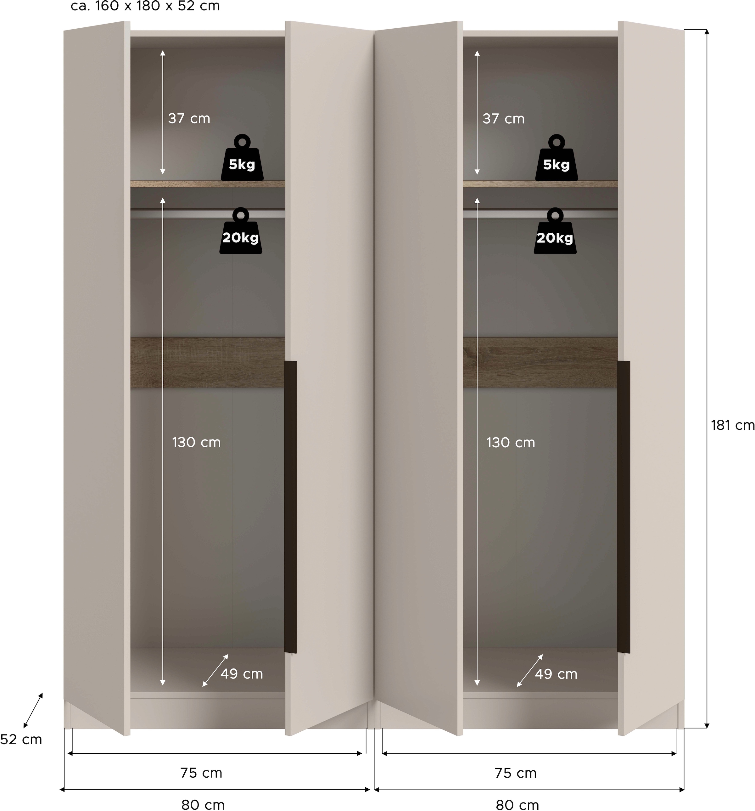 Home affaire Schrank-Set »Skarde moderner Kleiderschrank Schlafzimmerschrank Otto´s Choice« wähle deine beste Schrank Kombination, 1 Stk. tlg.