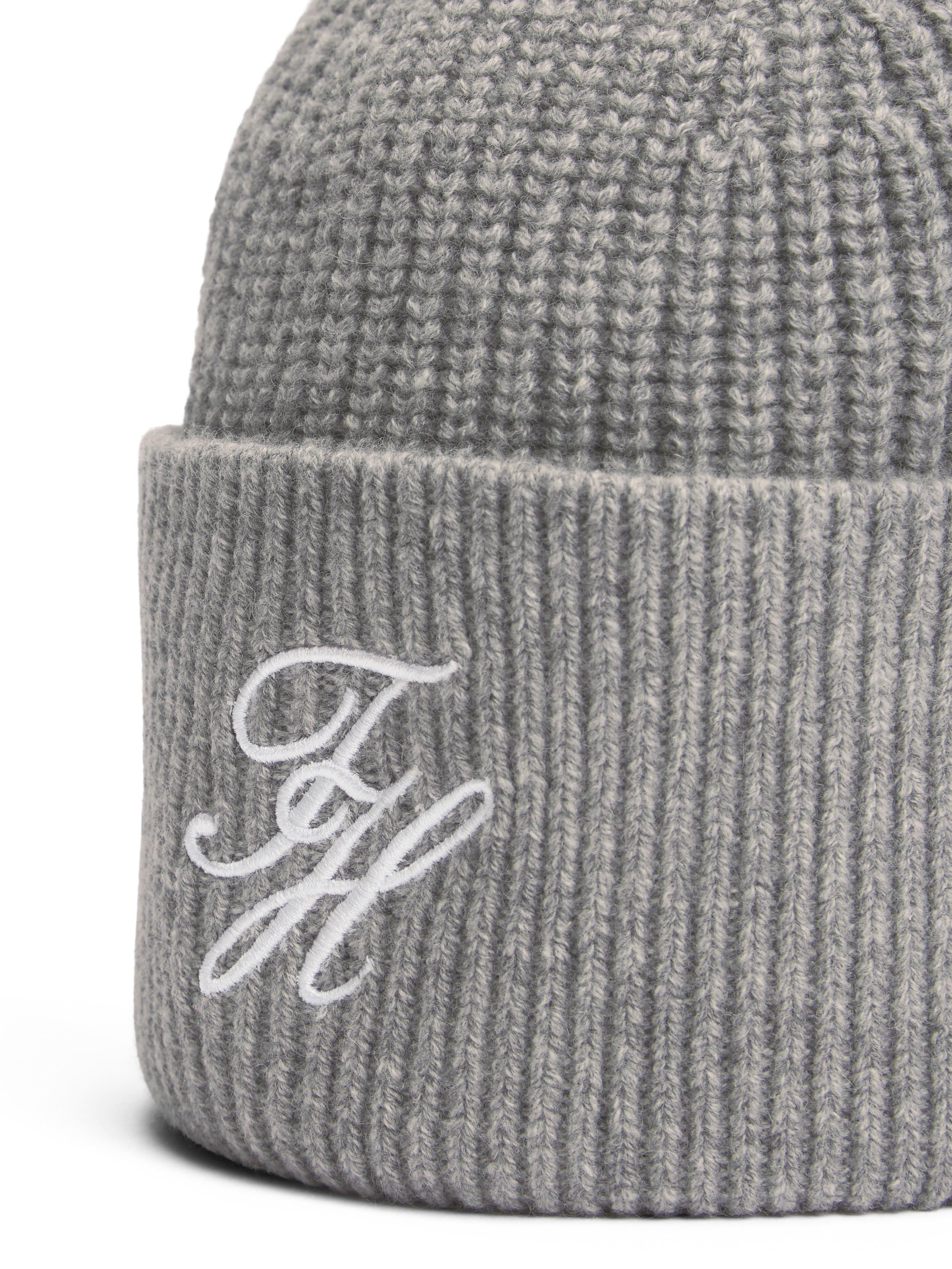 Tommy Hilfiger Bonnet »TOMMY SCRIPT CASHMERE« aus Kaschmirmix mit gesticktem Logo, Masse 21 x 24,5 cm