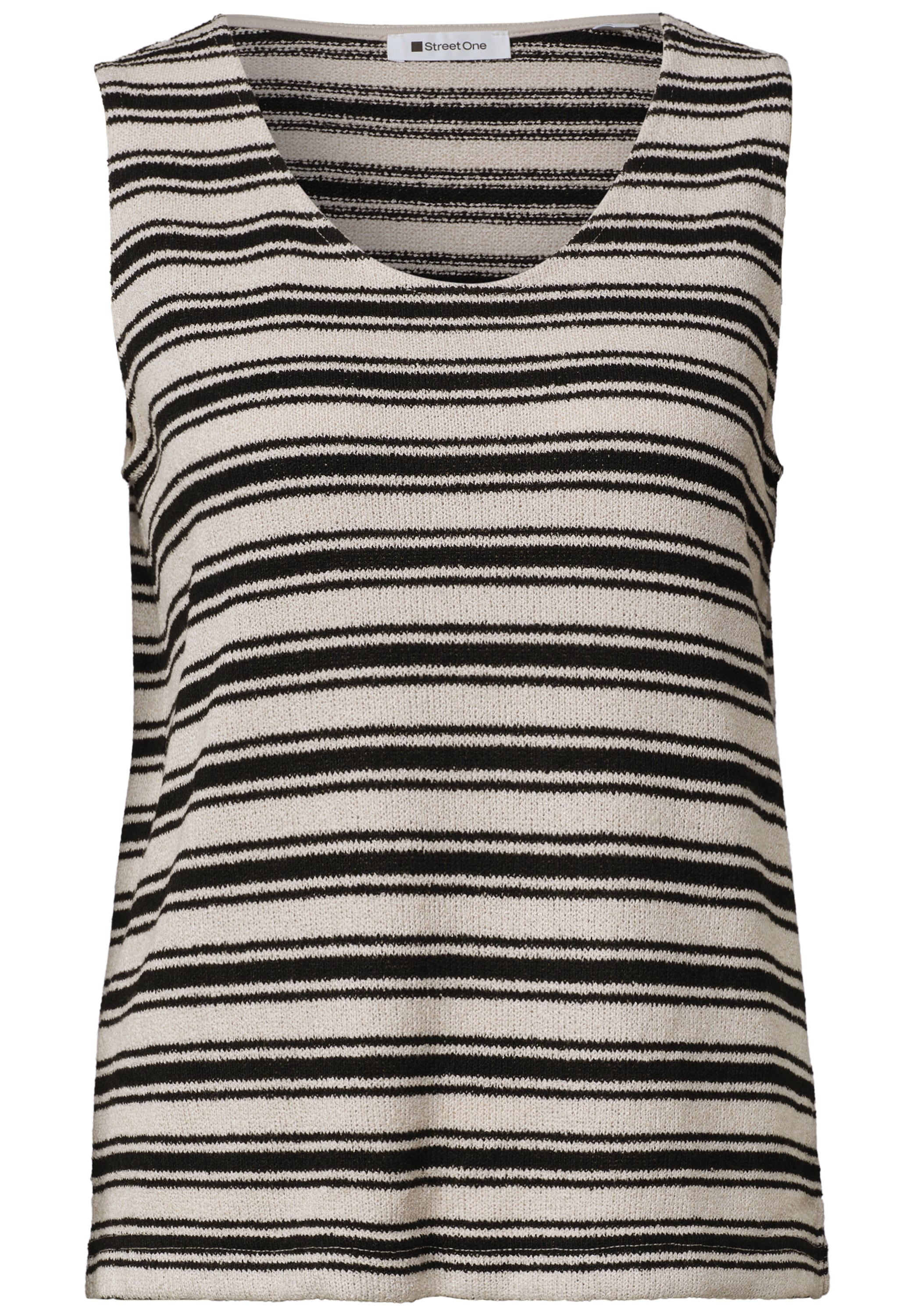 STREET ONE Top en tricot Sommertop, tiefer Rundhalsausschnitt, Viskosemx