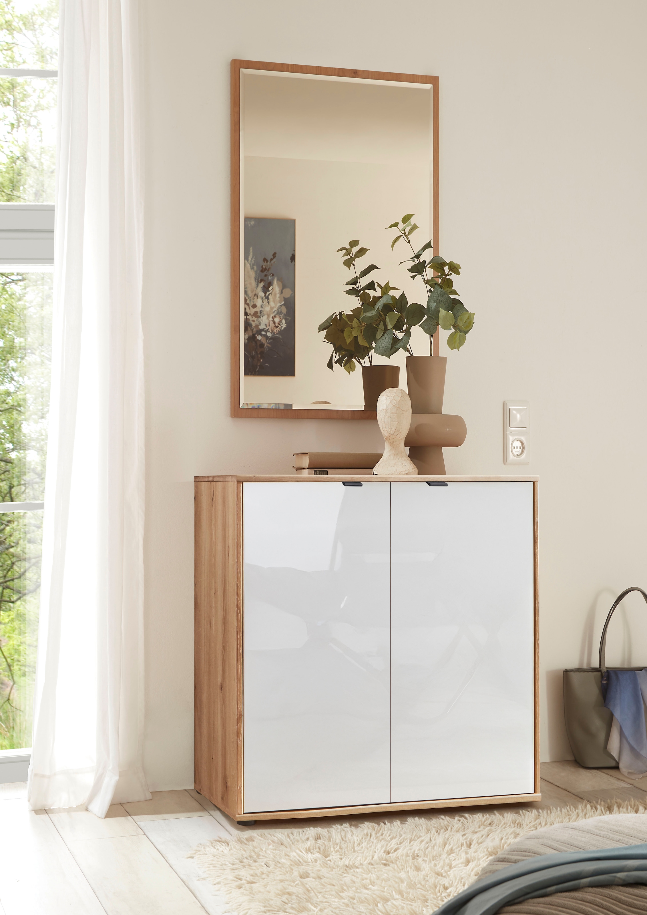 WIEMANN Commode »Cardiff Sideboard, Wäscheschrank, teilmassiv Bianco-Eiche, 80 cm« Kommode 80x86x43 cm, braun, mit Dämpfung, MADE IN GERMANY,  verschiedenen Ausführungen, inklusive Einlegeboden