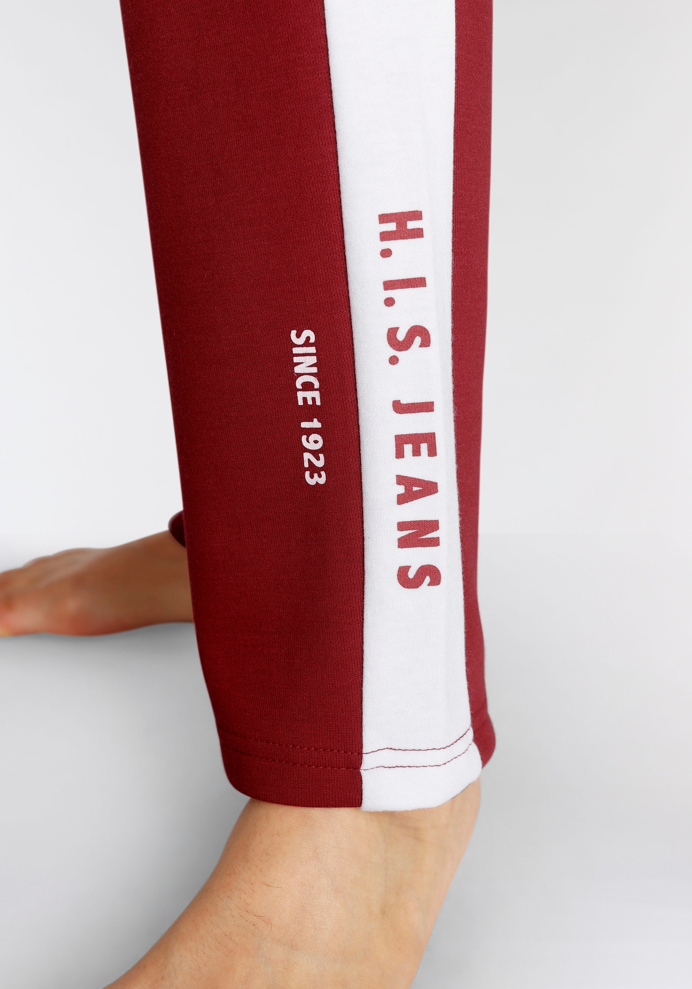 H.I.S Relaxhose, mit weissem Seitenstreifen und Logodruck, Loungeanzug