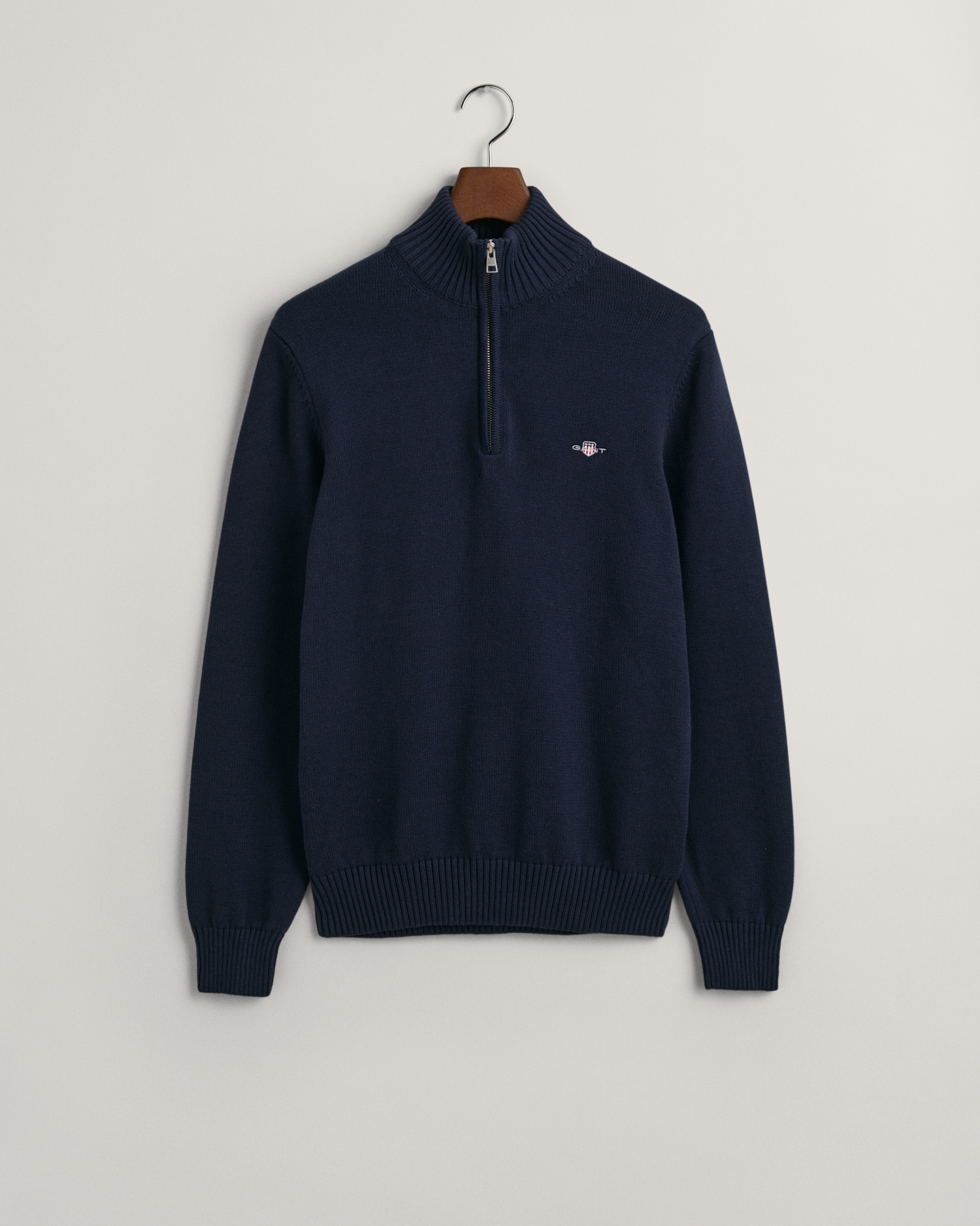 Gant Troyer »CASUAL COTTON HALF ZIP«, mit grafischer Logostickerei auf der Brust