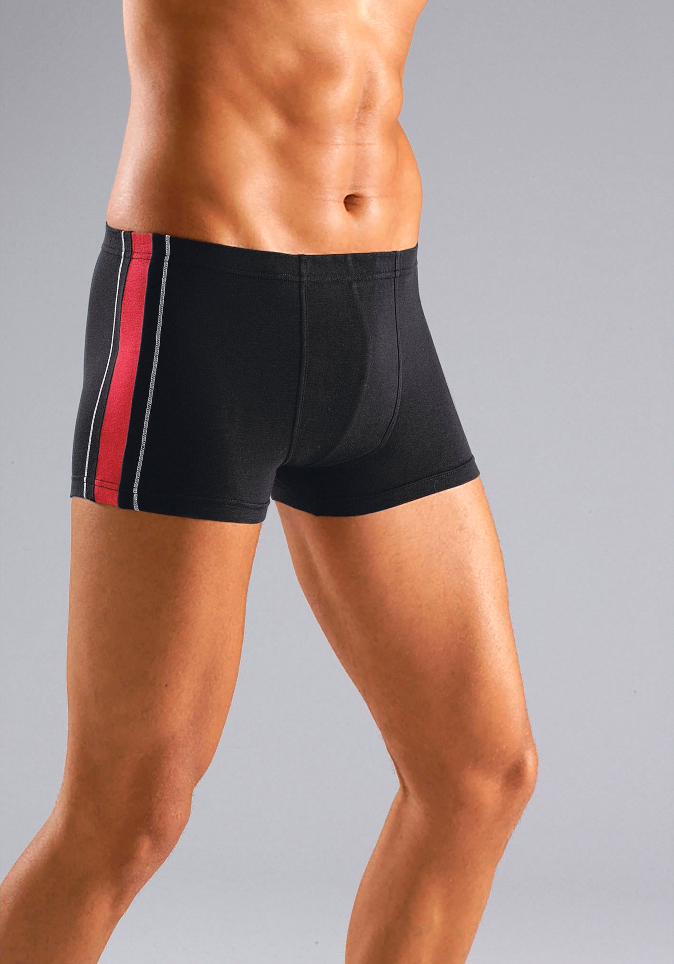 AUTHENTIC UNDERWEAR Boxer »Boxershorts für Herren« Paquet, 4 cuis mit kontrastfarbigen Streifen seitlich