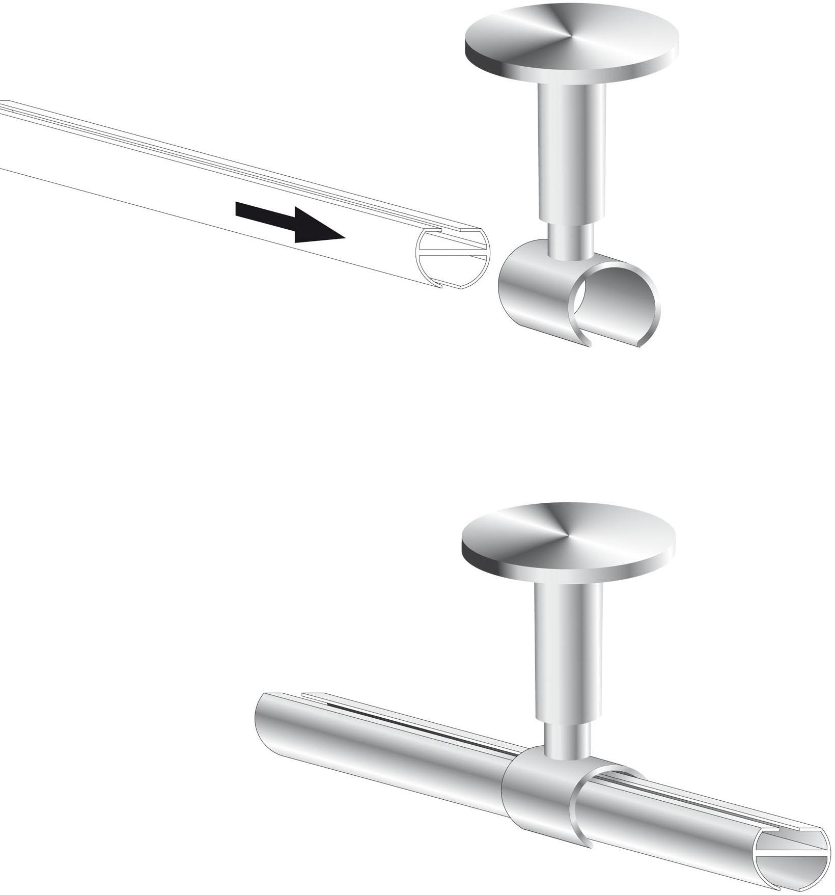 Liedeco Supports de plafond pour tringles à rideaux pour tringles à rideaux Ø 16 mm