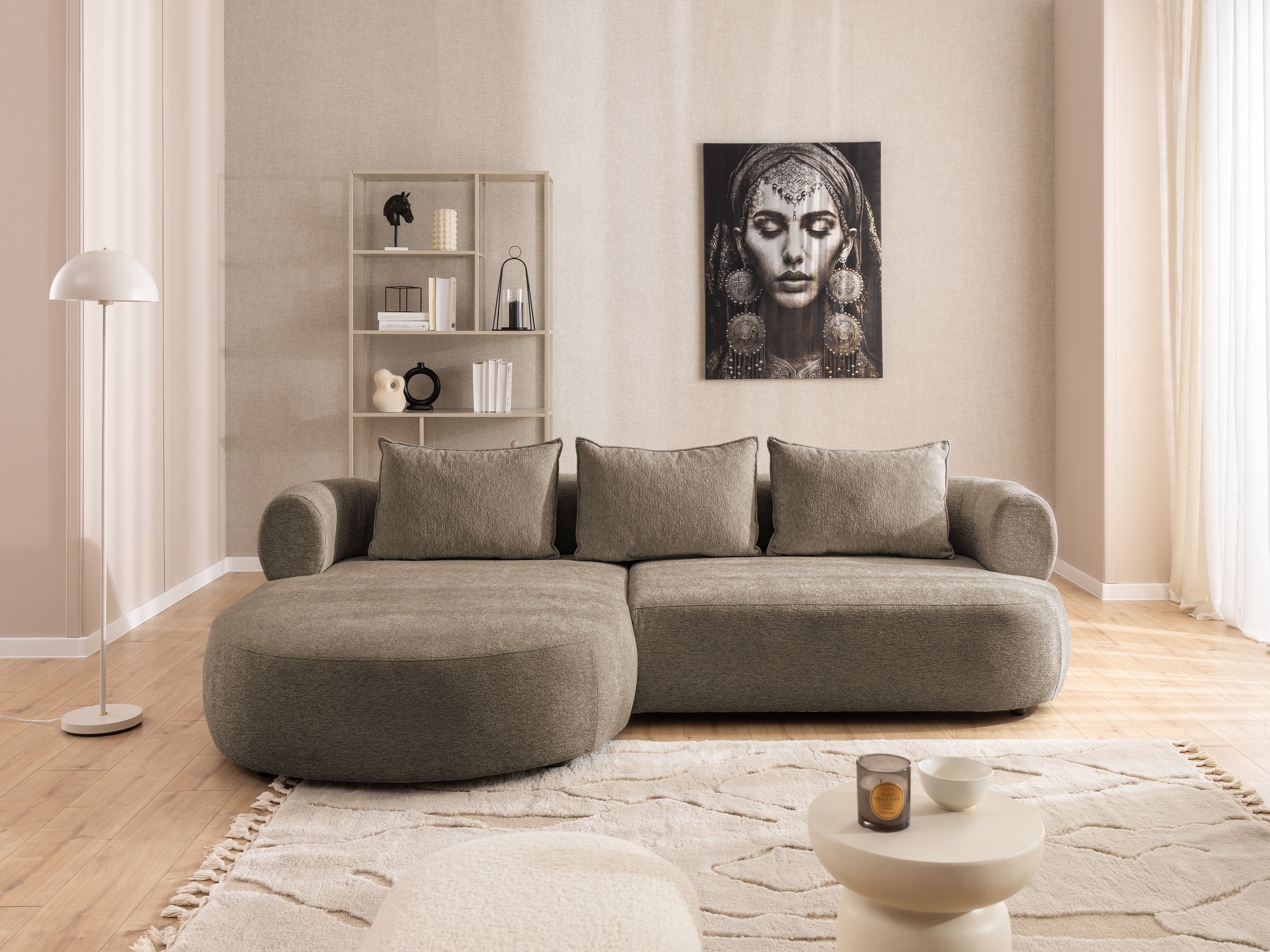 Home affaire Ecksofa »LUSSAC L-Form Design-Sofa mit Zierkissen, Masse B/T/H: 257/159/78 cm« hoher Sitzkomfort und modernes Design, Sofa ohne Bettfunktion