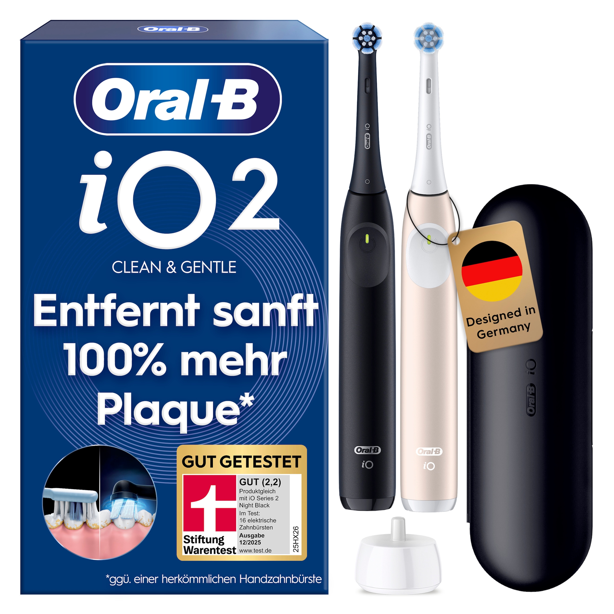 Image of Oral-B Elektrische Zahnbürste "iO Series 2" 2 Stk. Aufsteckbürsten für die sanfte Reinigung, mit 2. Handstück
