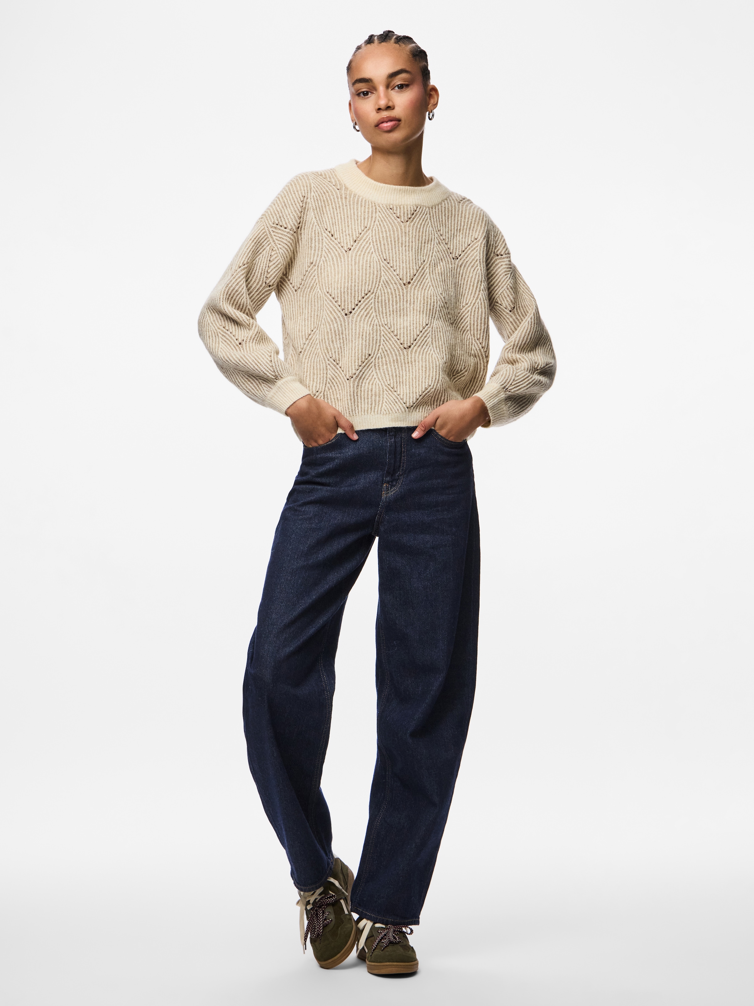 pieces Pull à col rond »PCJENNA LS O-NECK KNIT NOOS BC«
