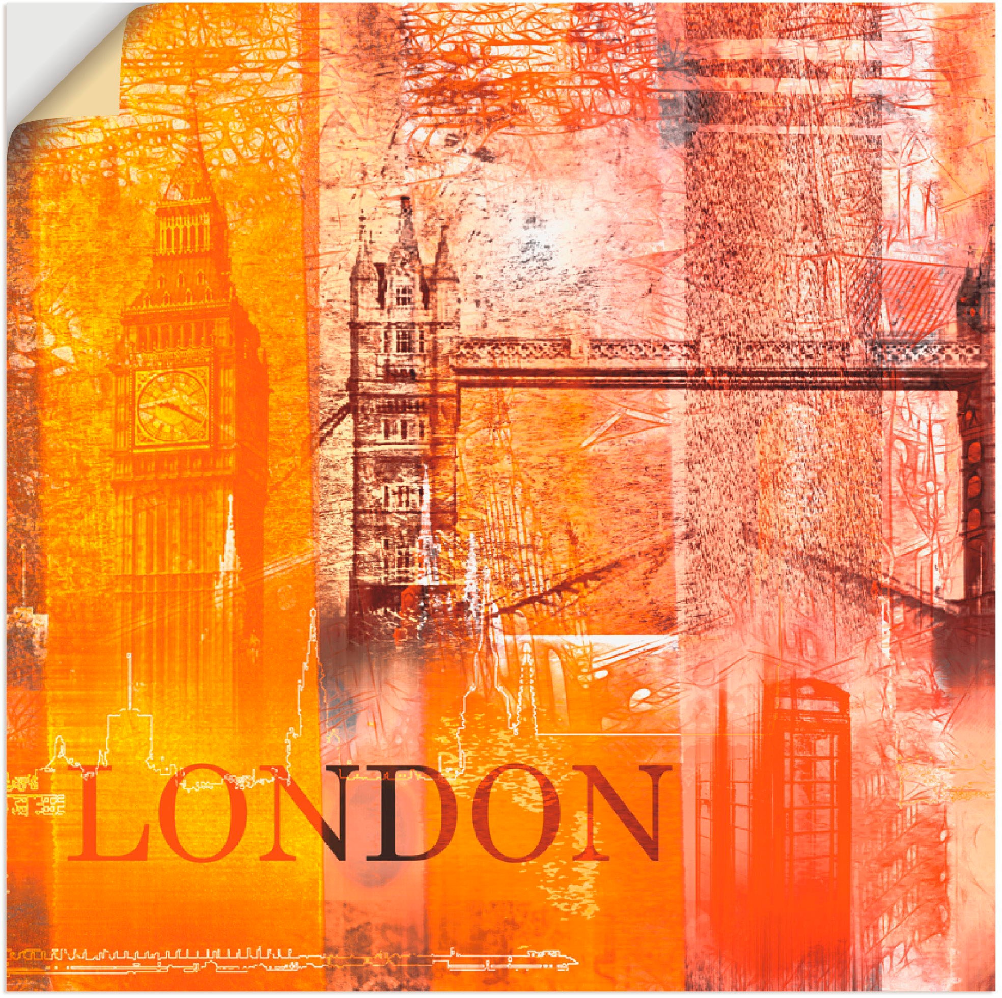 Image of Artland Wandbild »London Skyline Collage V«, Architektonische Elemente, (1 St.), in vielen Grössen & Produktarten -Leinwandbild, Poster, Wandaufkleber / Wandtattoo auch für Badezimmer geeignet bei Ackermann Versand Schweiz