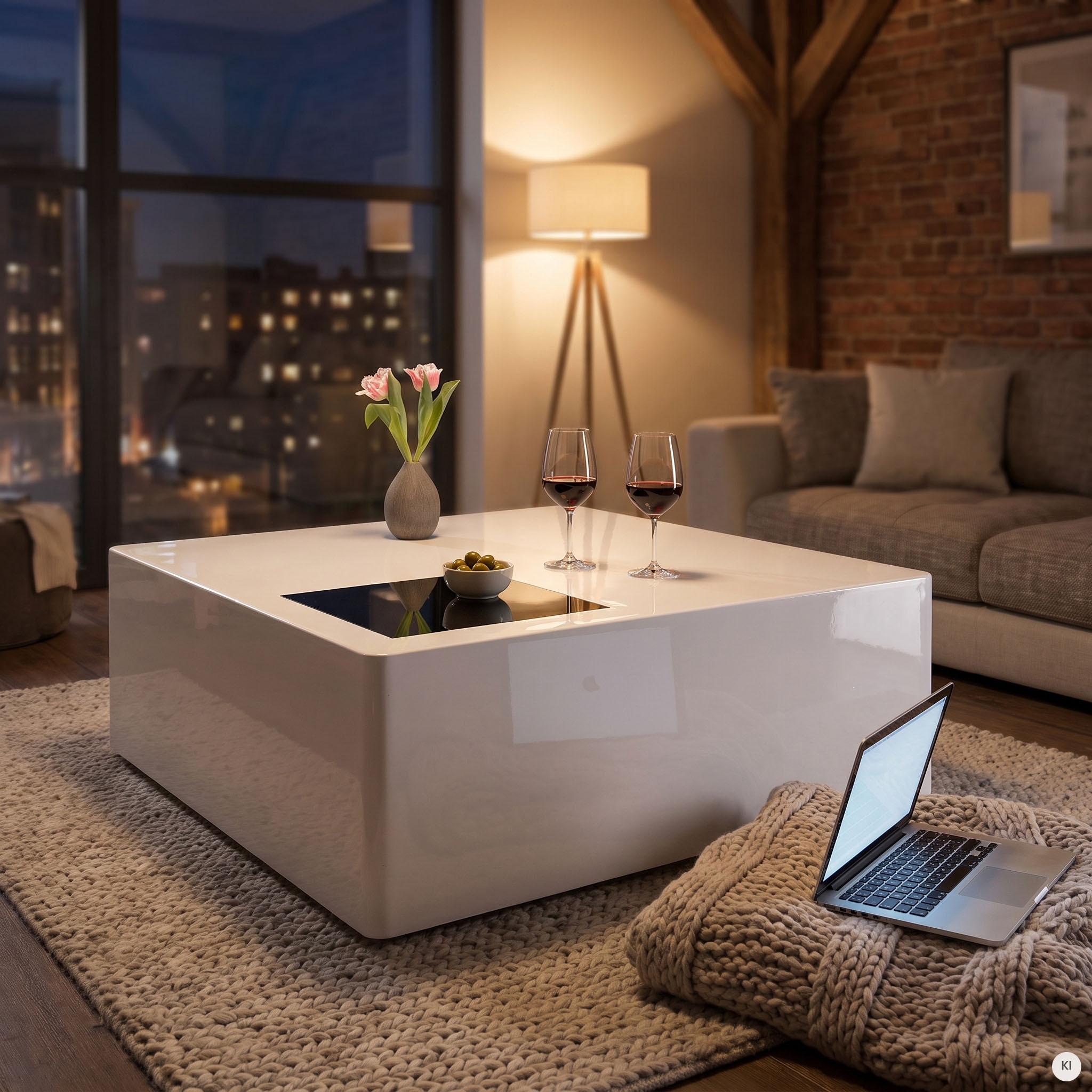 SalesFever Couchtisch »Couchtisch mit Stil« Schwarzglas Quadrat: Eleganlt