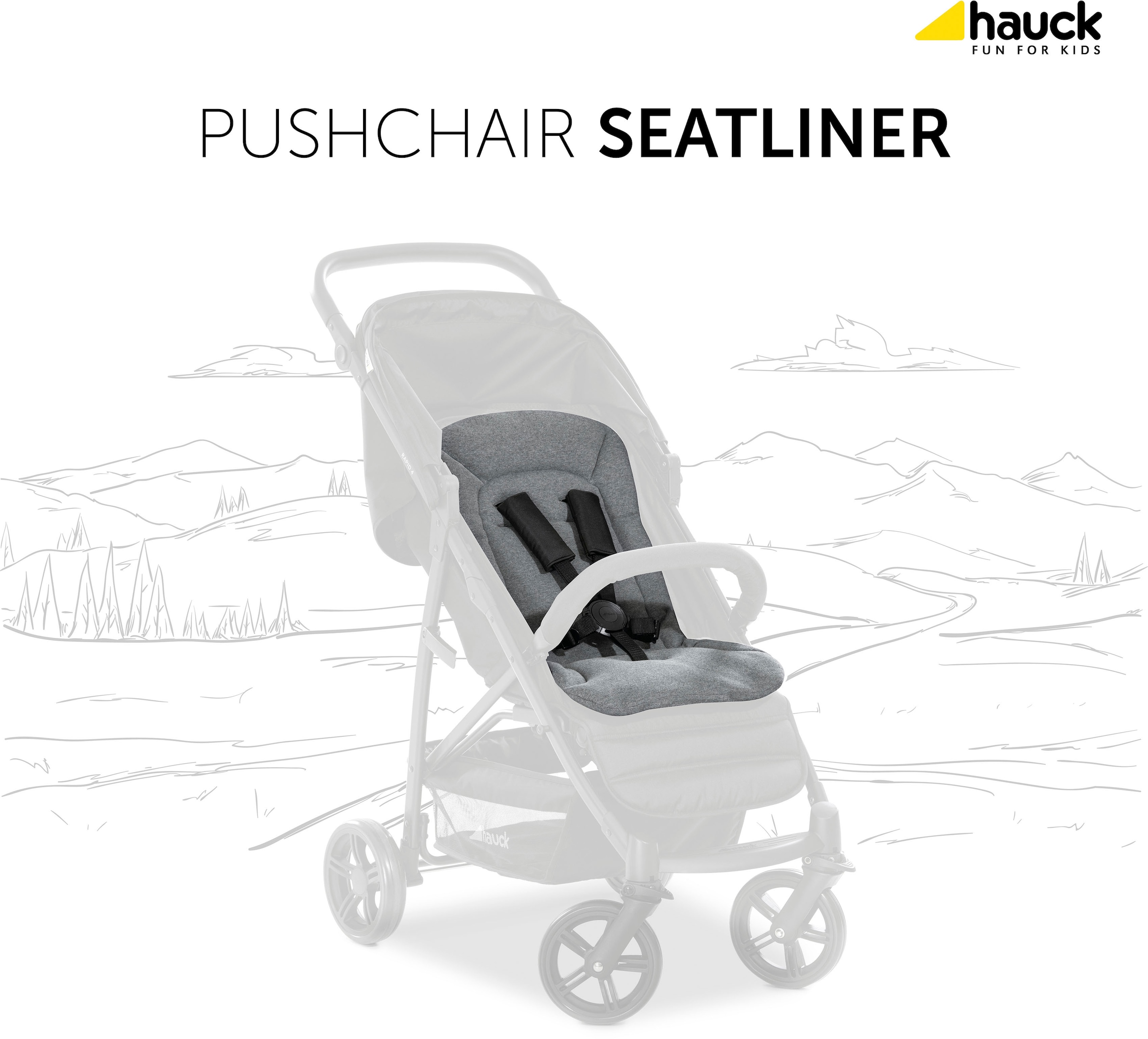 Hauck Kinderwagen-Sitzauflage »Seat Liner, charcoal« auch für Buggys geeignet