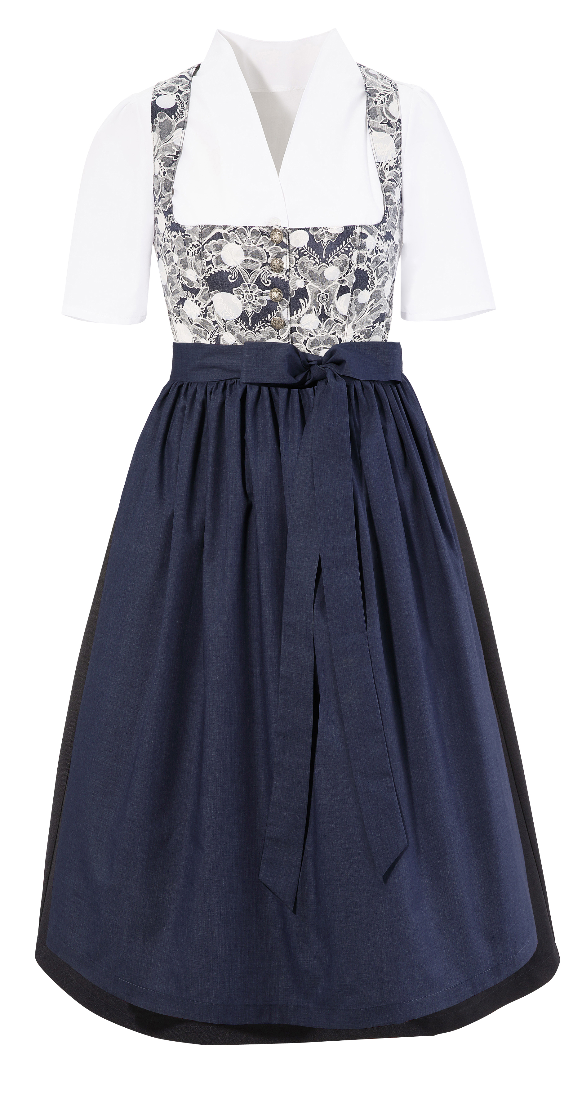 Dirndl, (3 tlg.), Damen, midi inklusive modischer Dirndlbluse