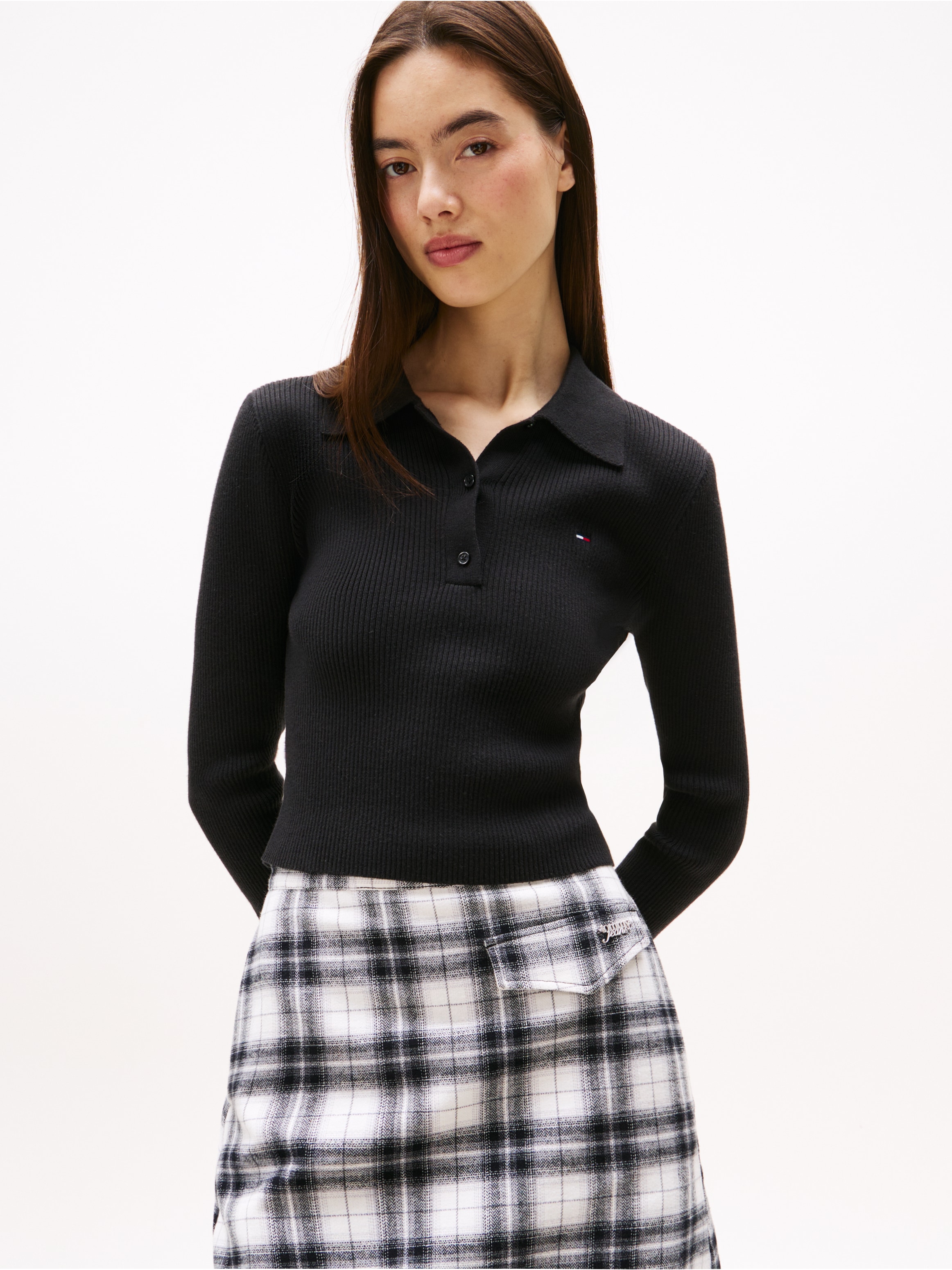 Image of Tommy Jeans Polokragenpullover "TJW ESSENTIAL POLO LS SWEATER"