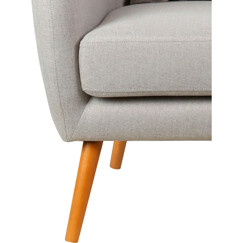 Home affaire Ohrensessel »Yamuna«, mit Sitzpolsterung, Gestell und Füsse aus Massivholz, Sitzhöhe 47 cm