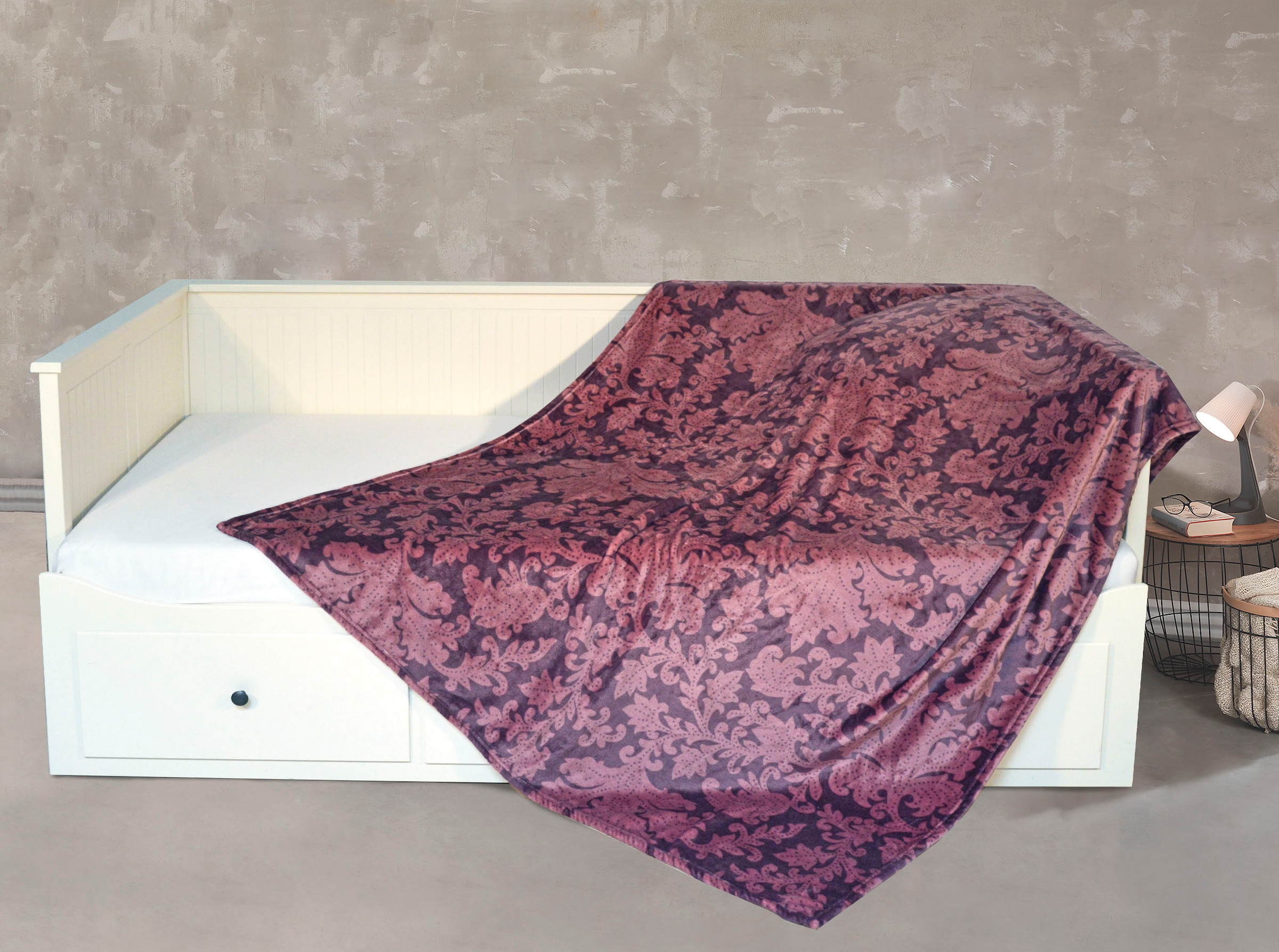 Image of KiNZLER Wohndecke "Kaschmirtouch" elegantes Allover-Design, Kuscheldecke, bedruckt, 150x200 cm