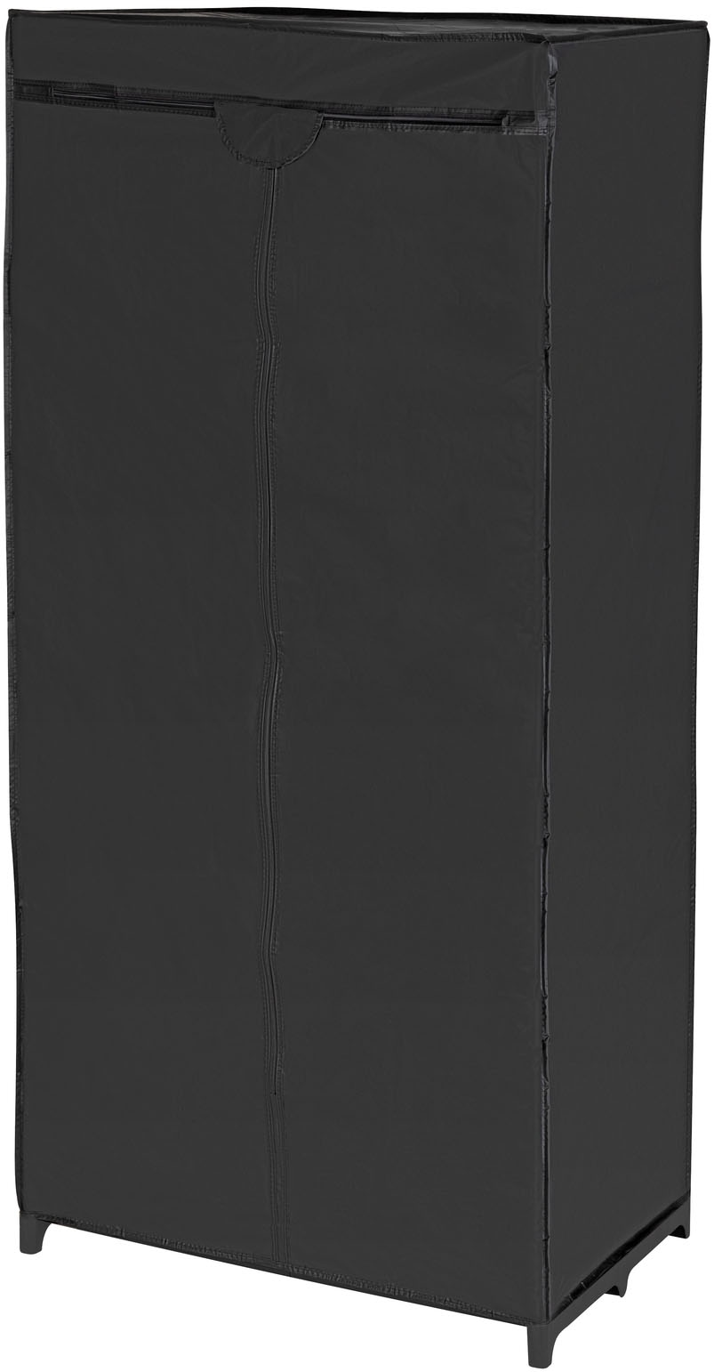 WENKO Stoffschrank »Modell Deep Black«, mit Kleiderstange, Ablage & Reissverschluss, Metallgestell, abwaschbar