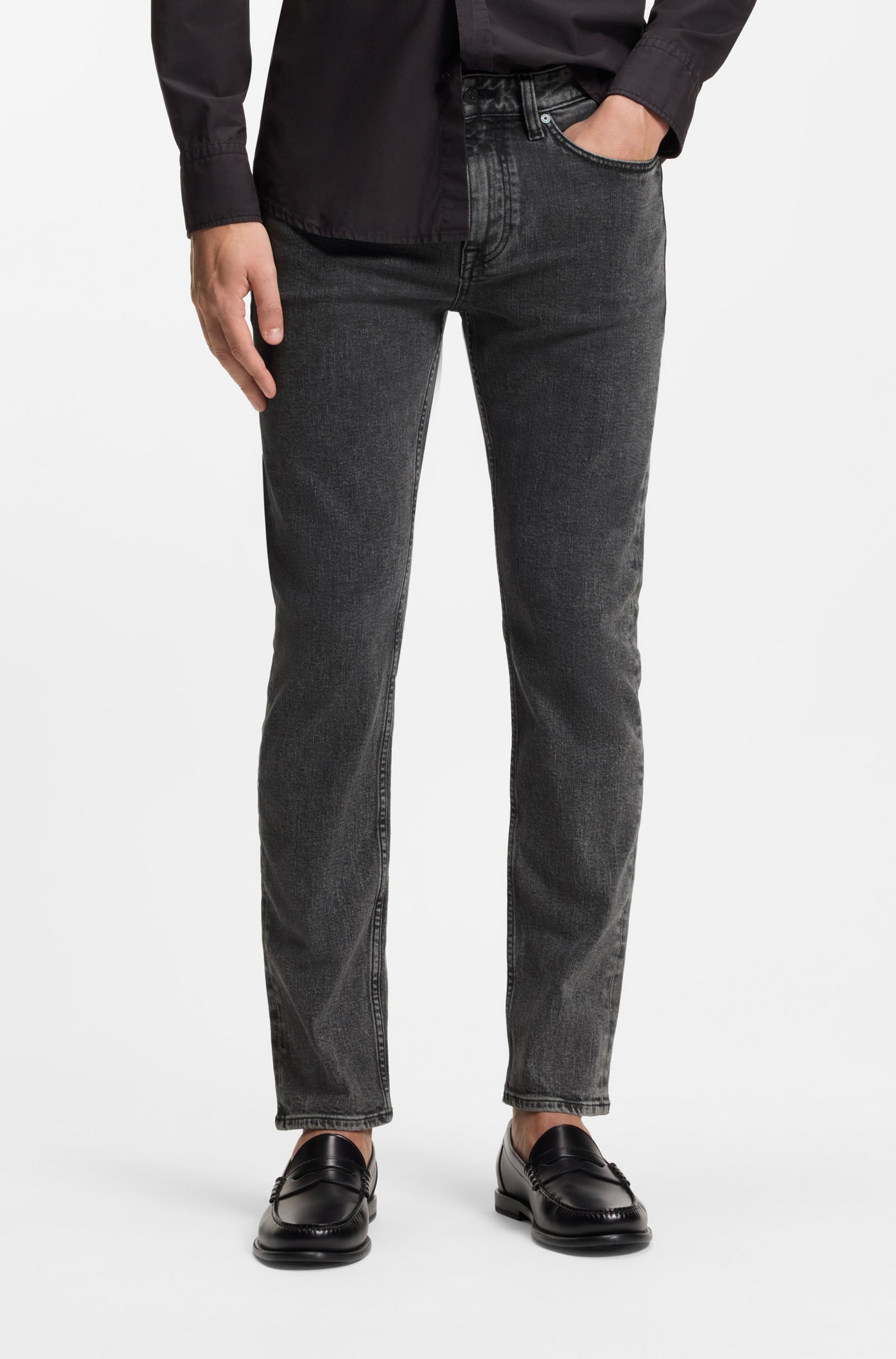 Image of BOSS ORANGE Slim-fit-Jeans "DELAWARE BO" mit BOSS Leder-Badge