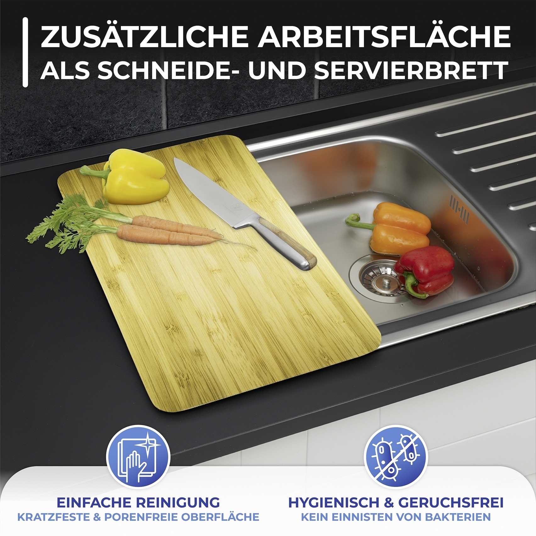 Maximex Herd-Abdeckplatte »Universal Modell Holz-Optik«, (Set, 2 tlg.), Herdabdeckung für alle Herdarten, kratzfest, mit rutschfesten Füssen