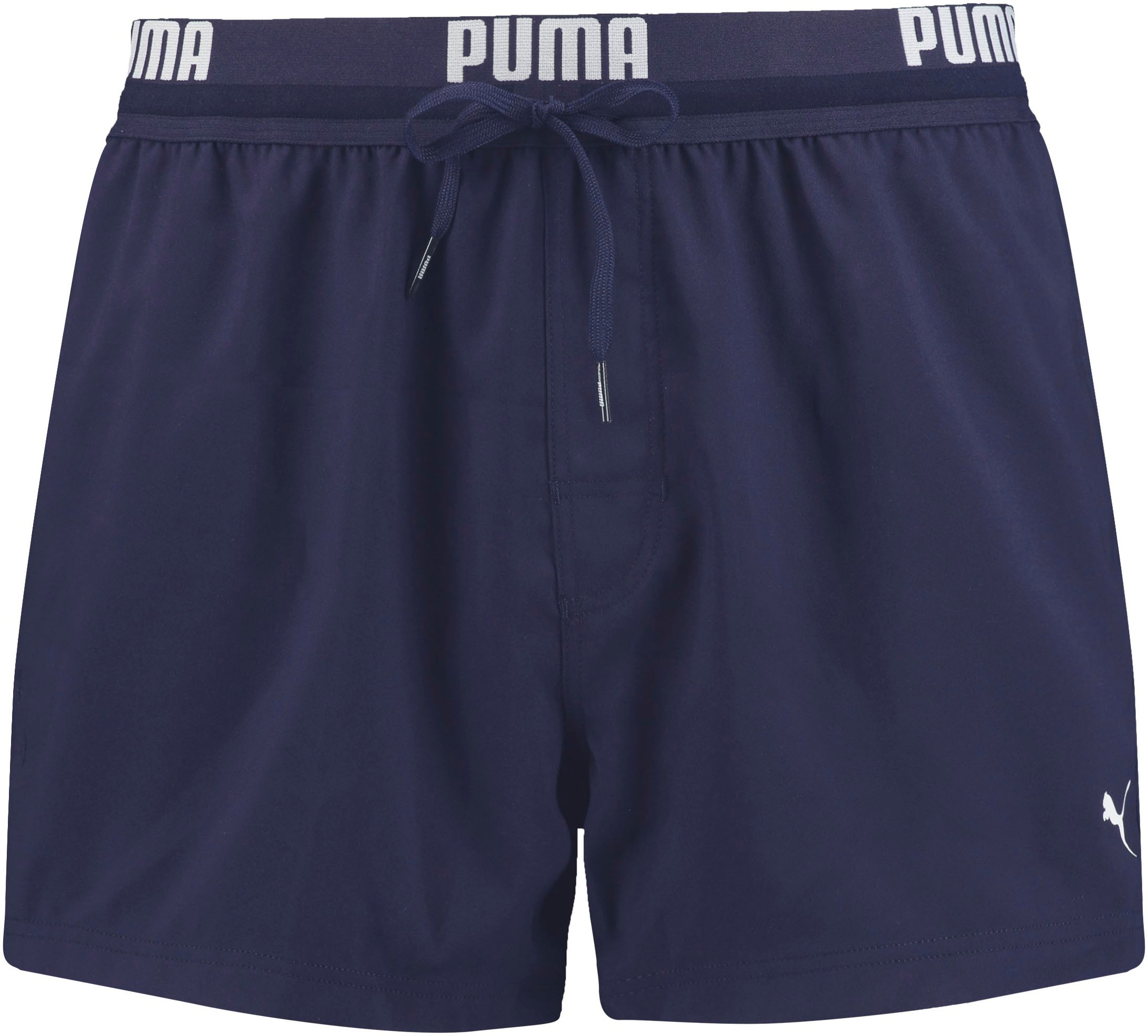 PUMA Badeshorts »PUMA SWIM MEN LOGO SHORT SHORTS 1P« Seitentaschen, Gesässtasche mit Reissverschluss, Kordelzug