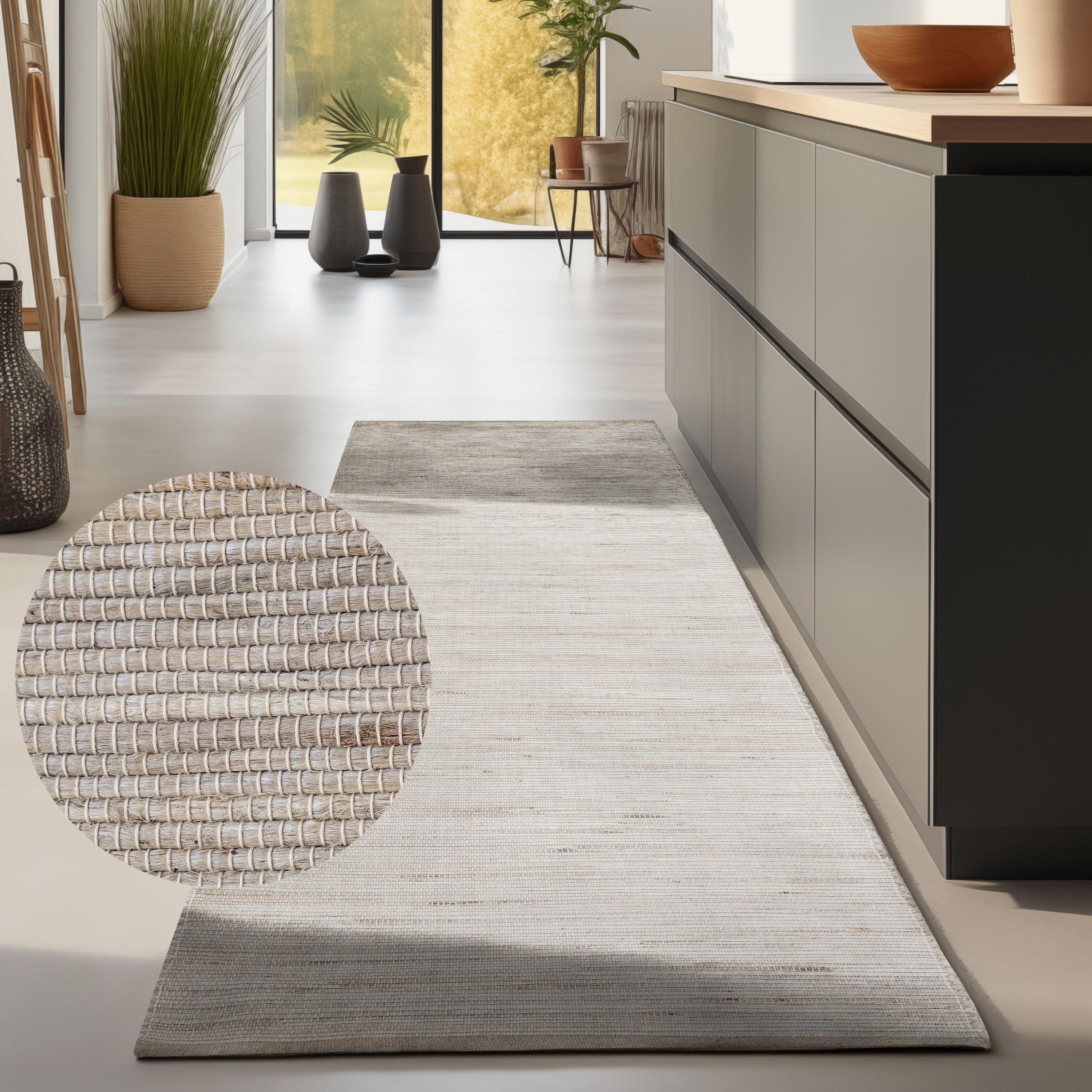 Image of HANSE Home Teppich "Dhaka Juteteppich" rechteckig 5 mm Höhe Läufer, handgewebt, Jute, Wolle, Natur, Wohnzimmer, Flur, Klassisch