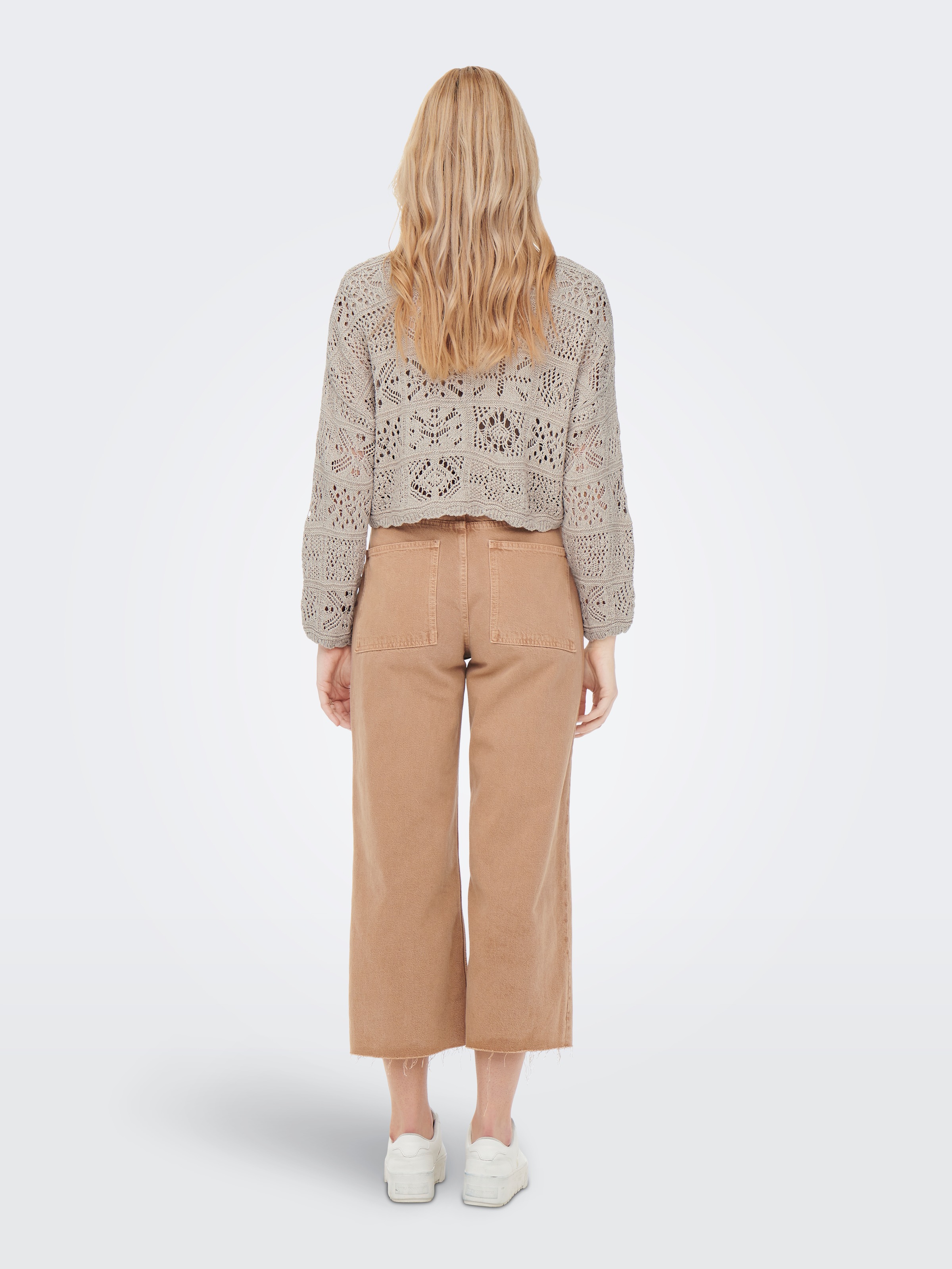 ONLY Strickjacke »ONLBEACH LIFE 7/8 O-N CARDIGAN KNT NOOS« mit Häkel-Details