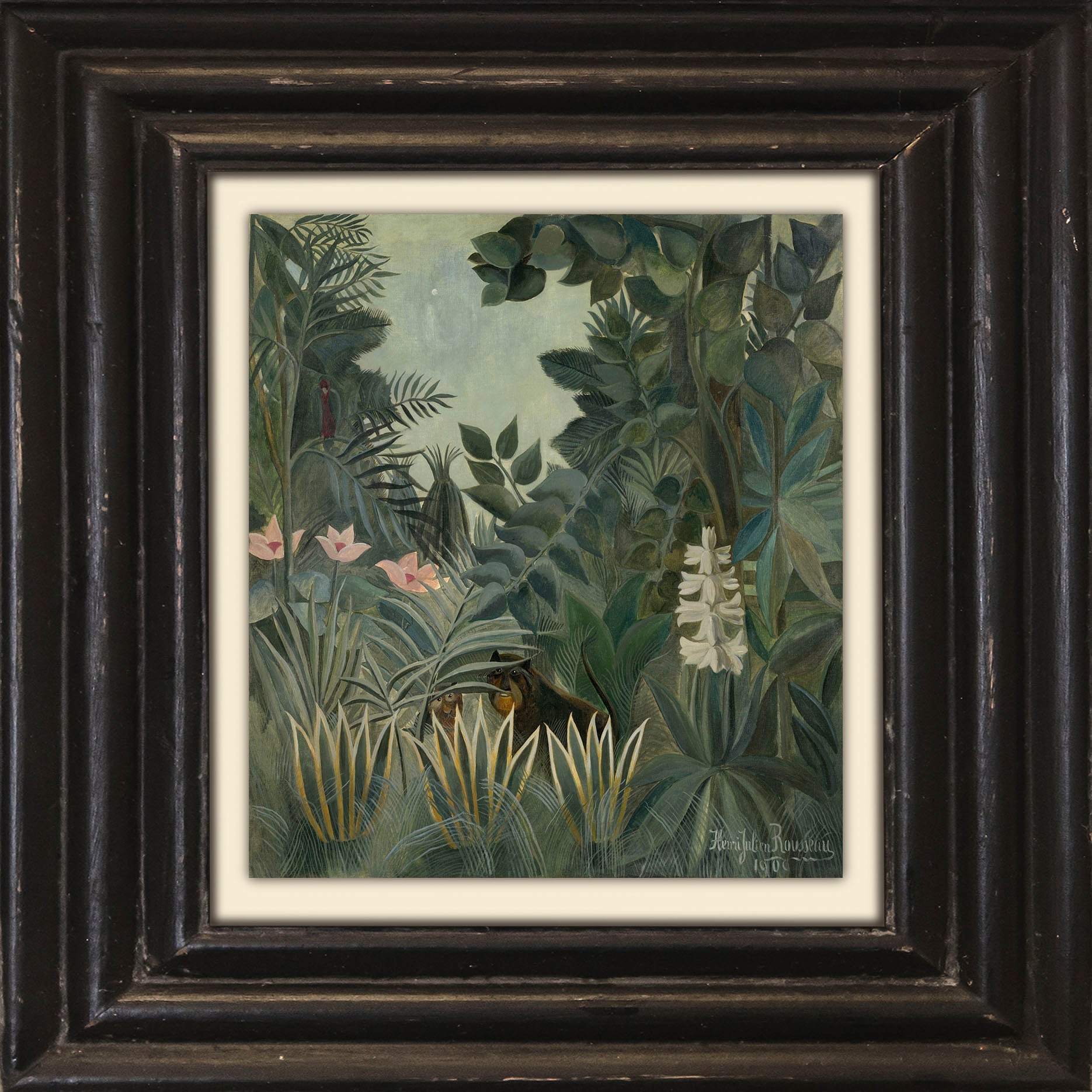 Image of queence Leinwandbild "Dschungel" Blumen Garten Gartenbilder Kunst Premium-Leinwandstoff, Handarbeit aus Deutschland, 40x40cm