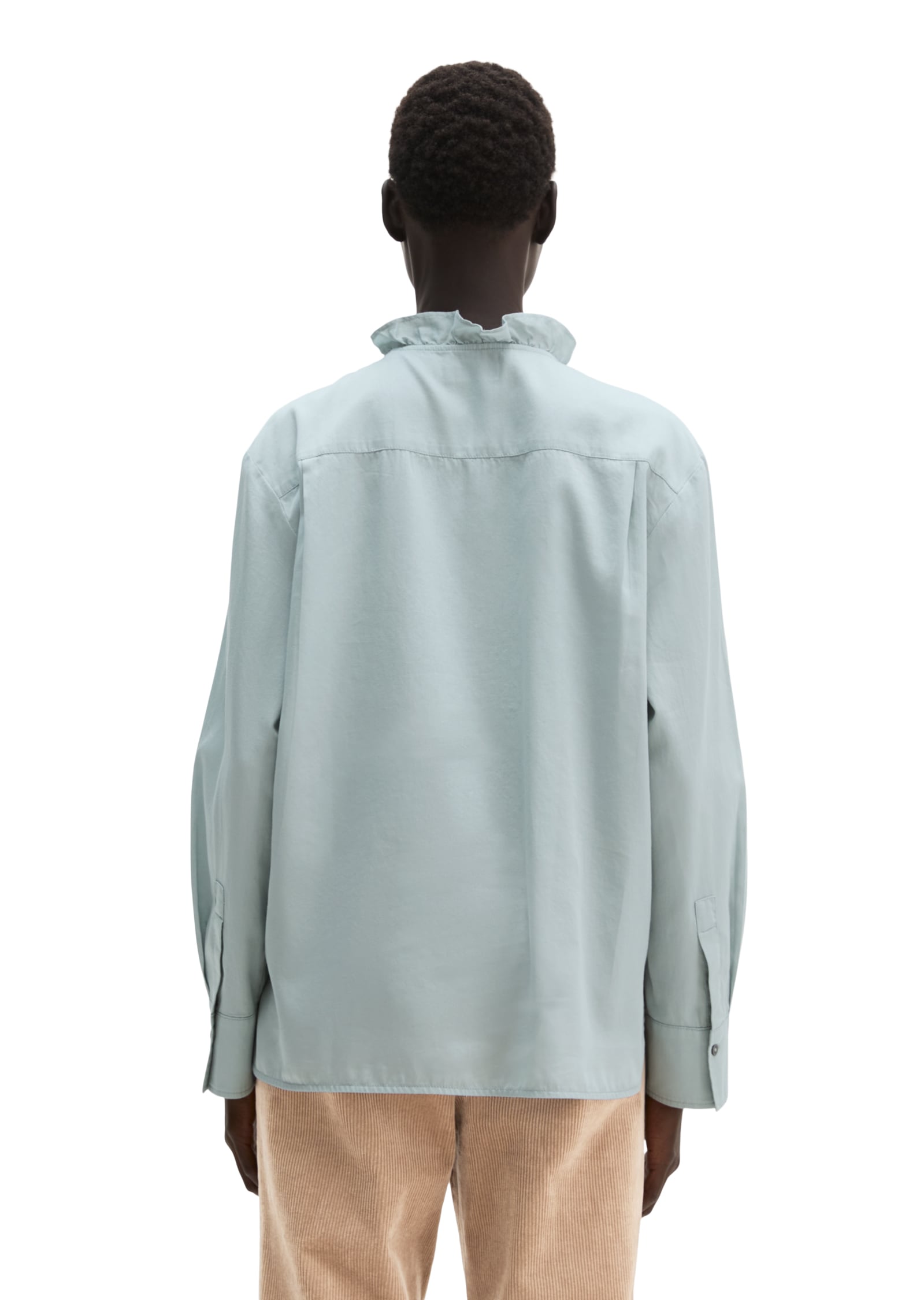 Marc O'Polo Rüschenbluse relaxed aus weichem Baumwollsatin