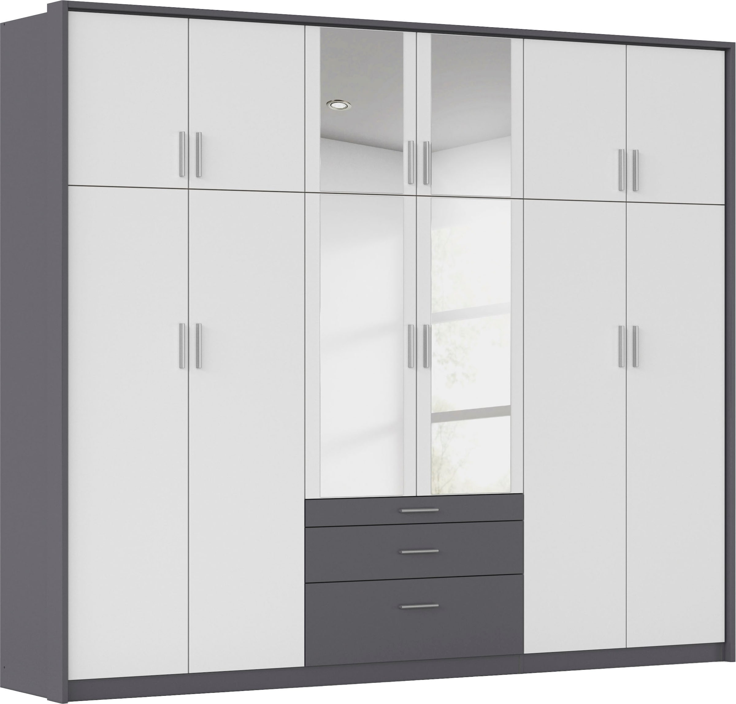 Image of rauch Kleiderschrank "Schrank Drehtürenschrank Garderobe Ankleide Schlafzimmer HILDESHEIM" Breiten: 185/275 cm, Höhe 231 cm, oberste Schublade mit praktischer Facheinteilung MADE IN GERMANY