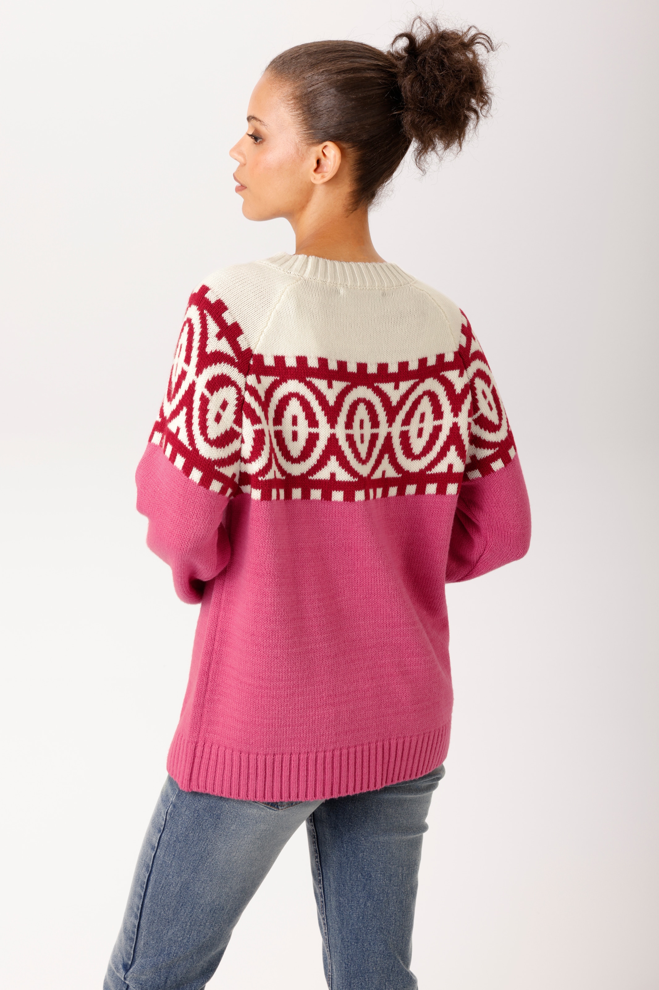 Aniston CASUAL Strickpullover mit grafischem Jacquard-Muster - NEUE KOLLEKTION
