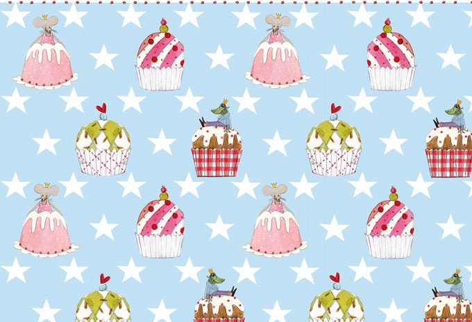 Image of Wall-Art Poster »Rosa Rot Muffins blaue Küche«, Küche, (1 St.), Poster, Wandbild, Bild, Wandposter bei Ackermann Versand Schweiz