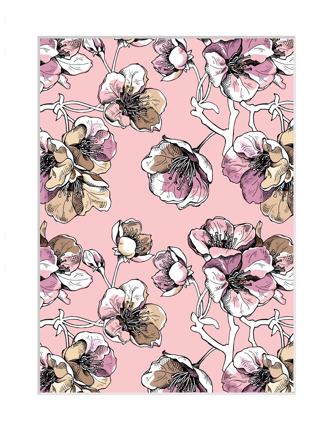 Image of queence Bild "Mona" Blumen Blumenbilder Kunst Pflanzen Pflanzenbilder gerahmt, Blumen