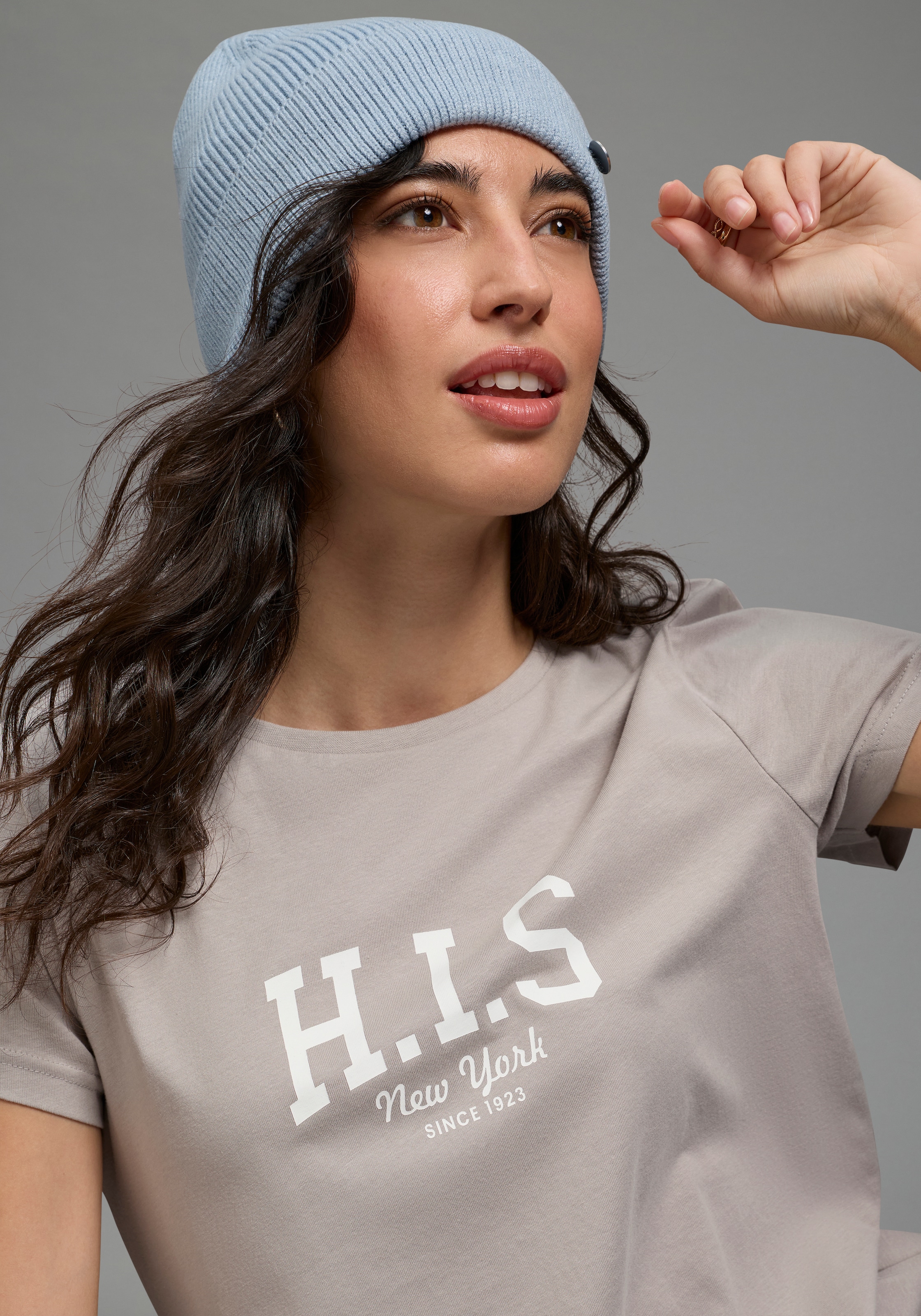 H.I.S T-shirt imprimé, pour les loisirs, en coton